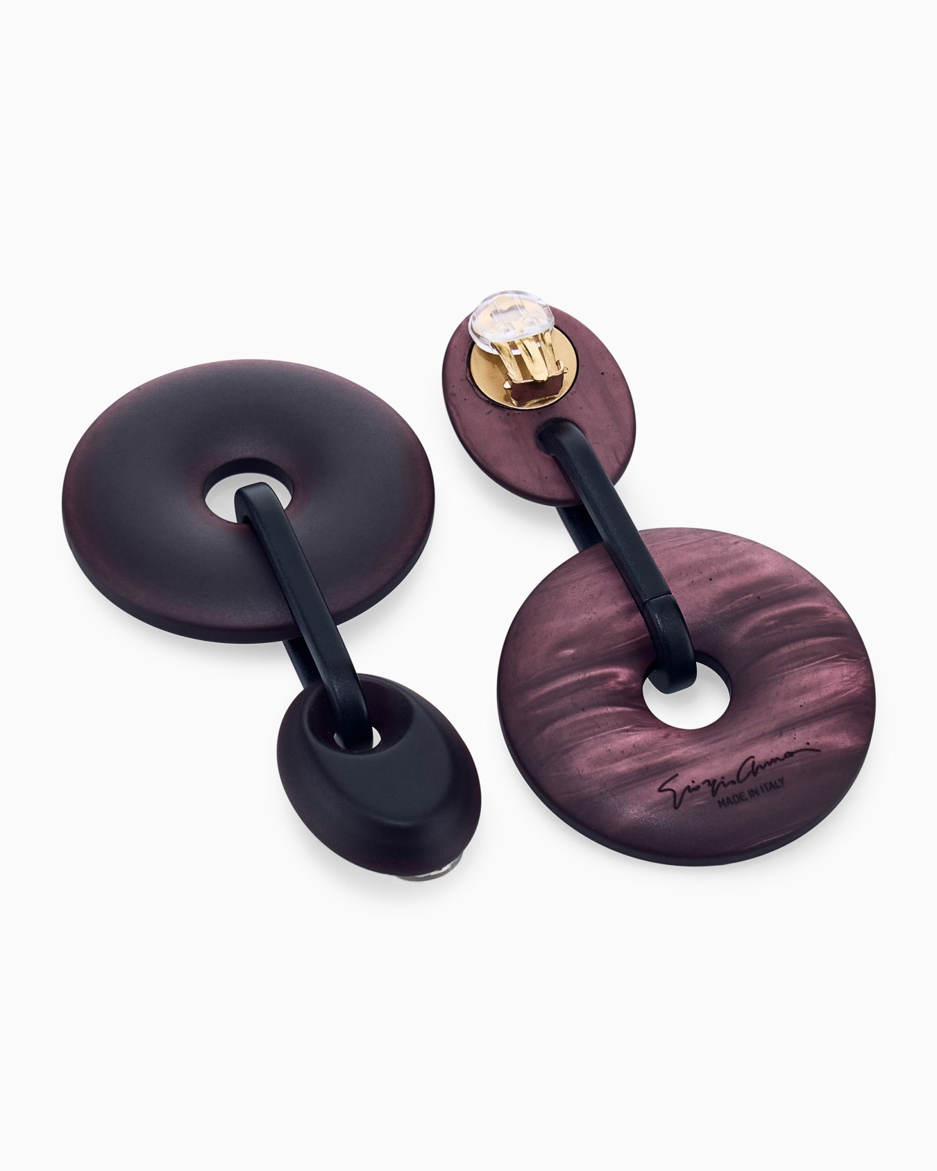 Pendientes circulares con acabado mate y textura jaspeada Diapositiva 1