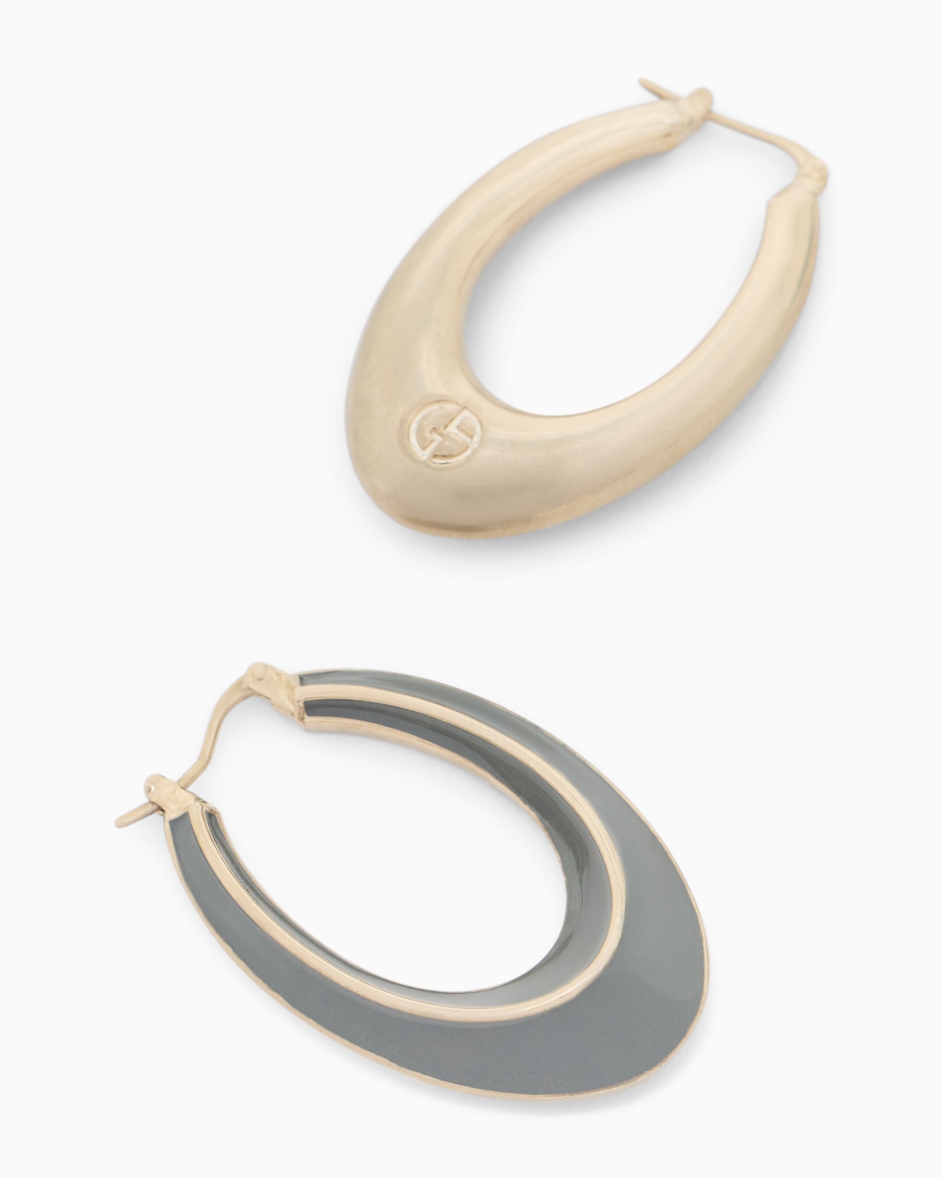 Earrings in tin alloy and brass with enamel Slide 1