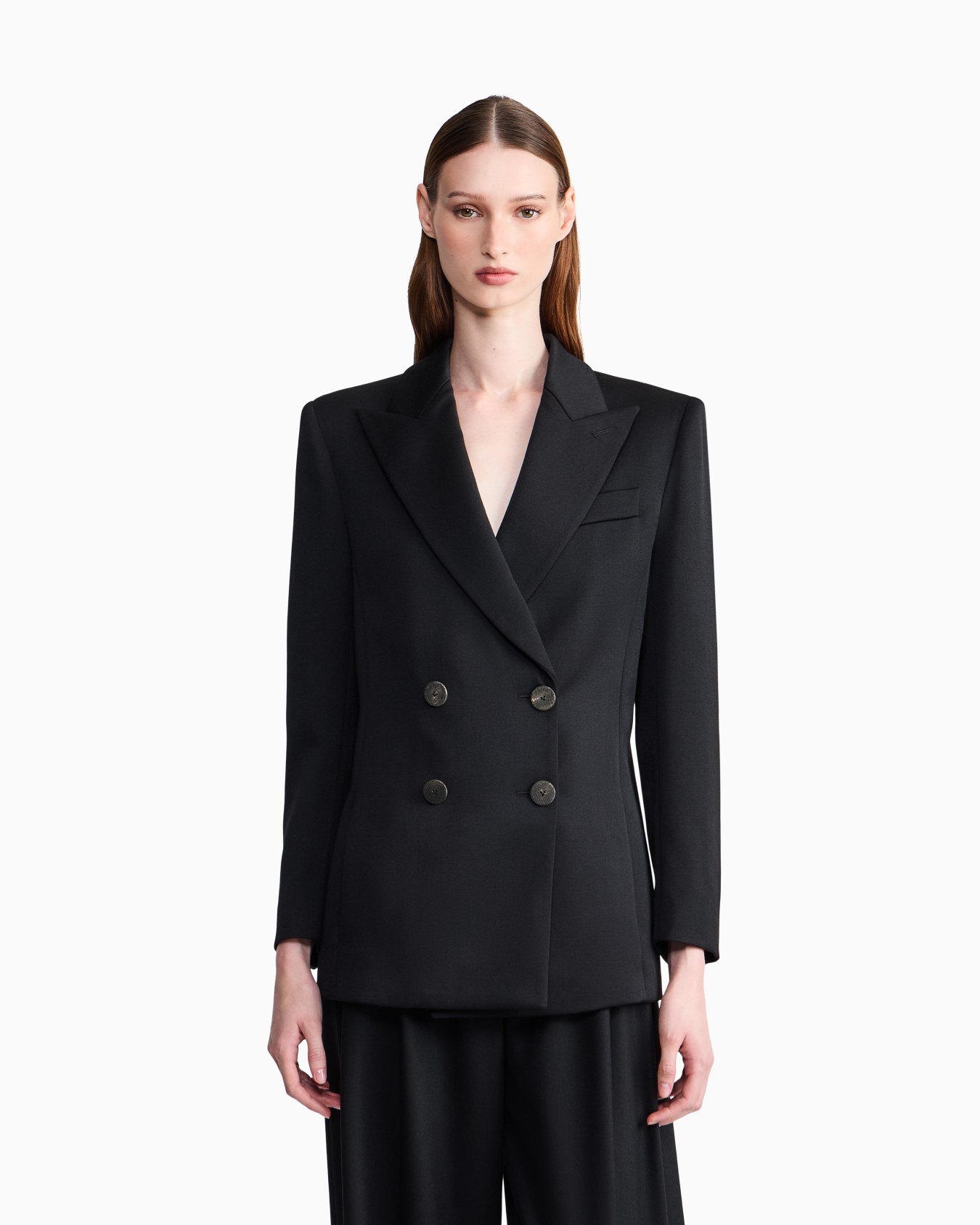 Double-breasted blazer in double wool with peak lapels Slide 3