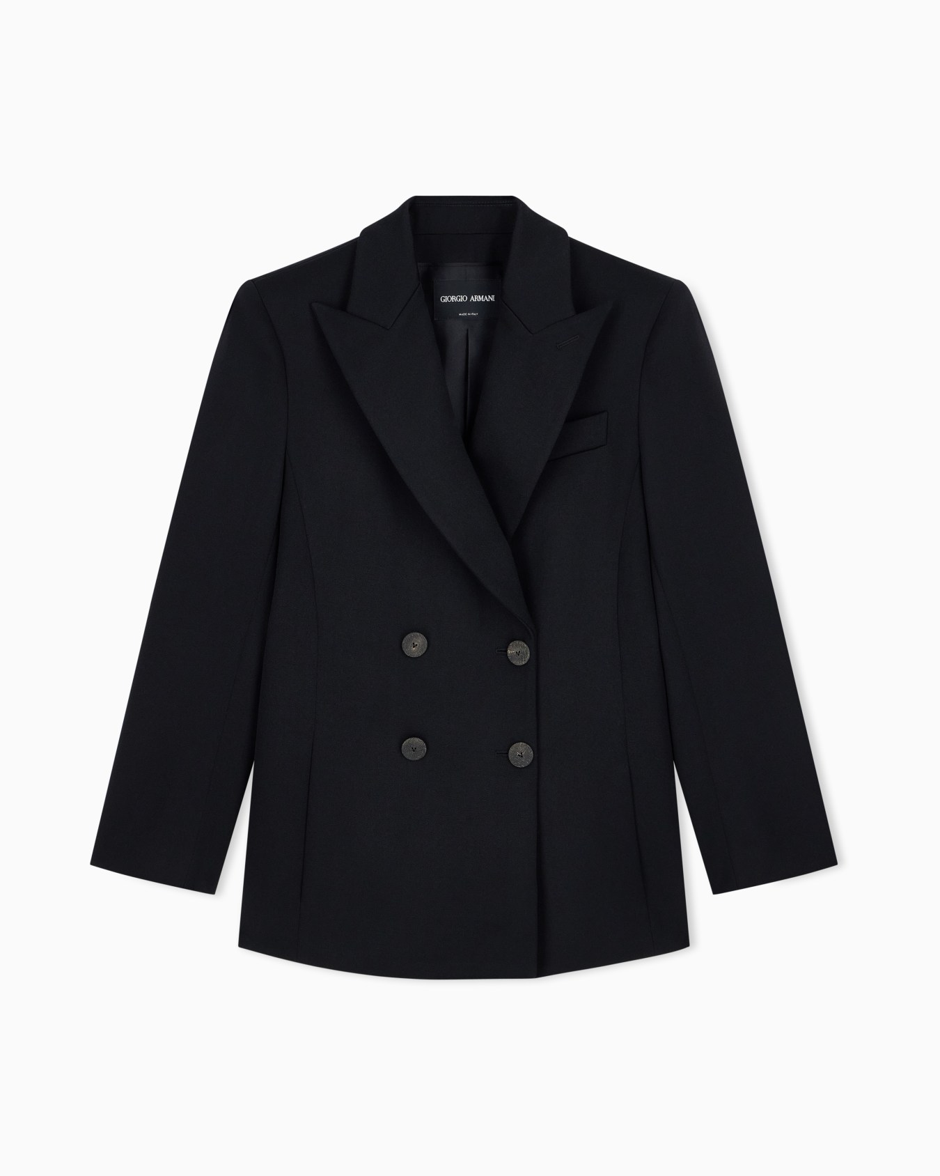 Double-breasted blazer in double wool with peak lapels Slide 0