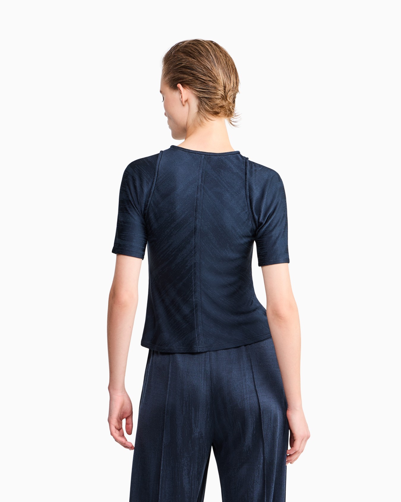 Jumper Viskose-T-Shirt im Lagen-Look mit Chevron-Muster Folie 5