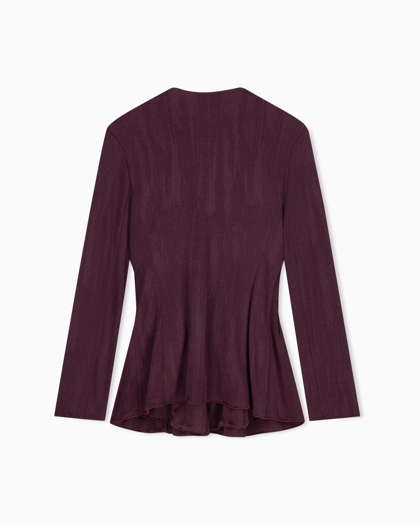 Chaqueta de viscosa jacquard con escote en v y punto smock Diapositiva 1