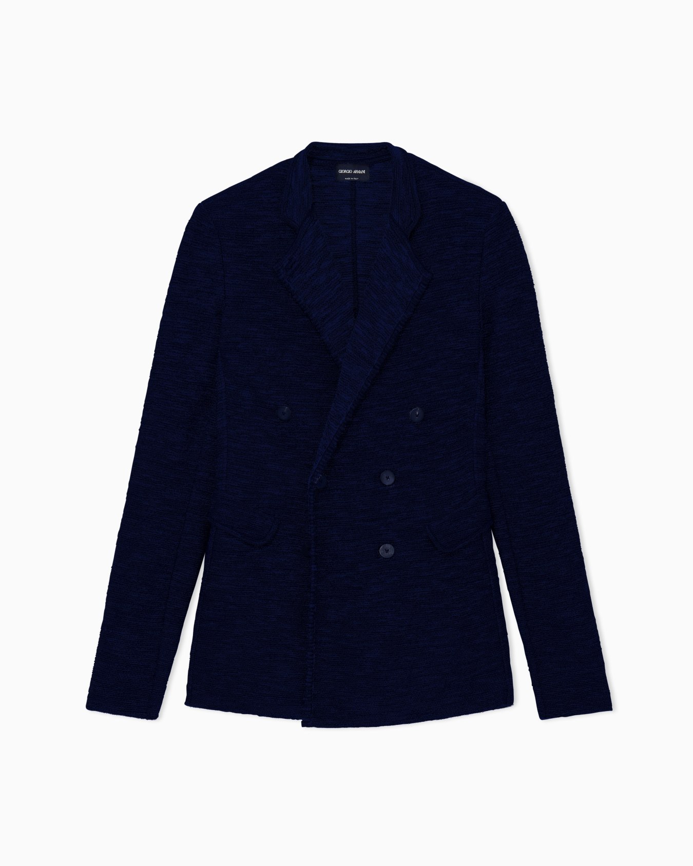 Chaqueta de punto de viscosa de doble botonadura Diapositiva 0