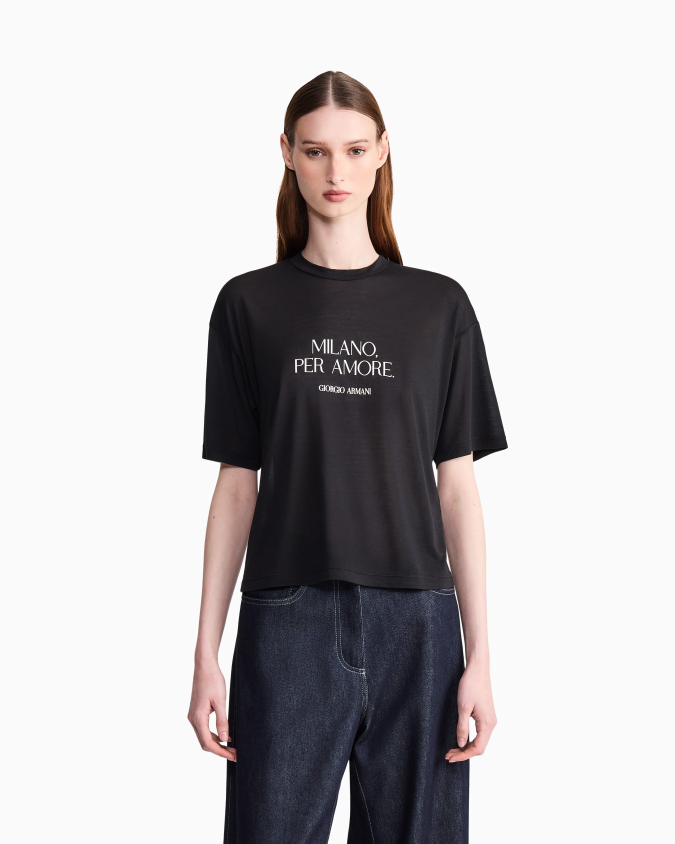 Camiseta de punto ligero con estampado Milano Per Amore Diapositiva 3