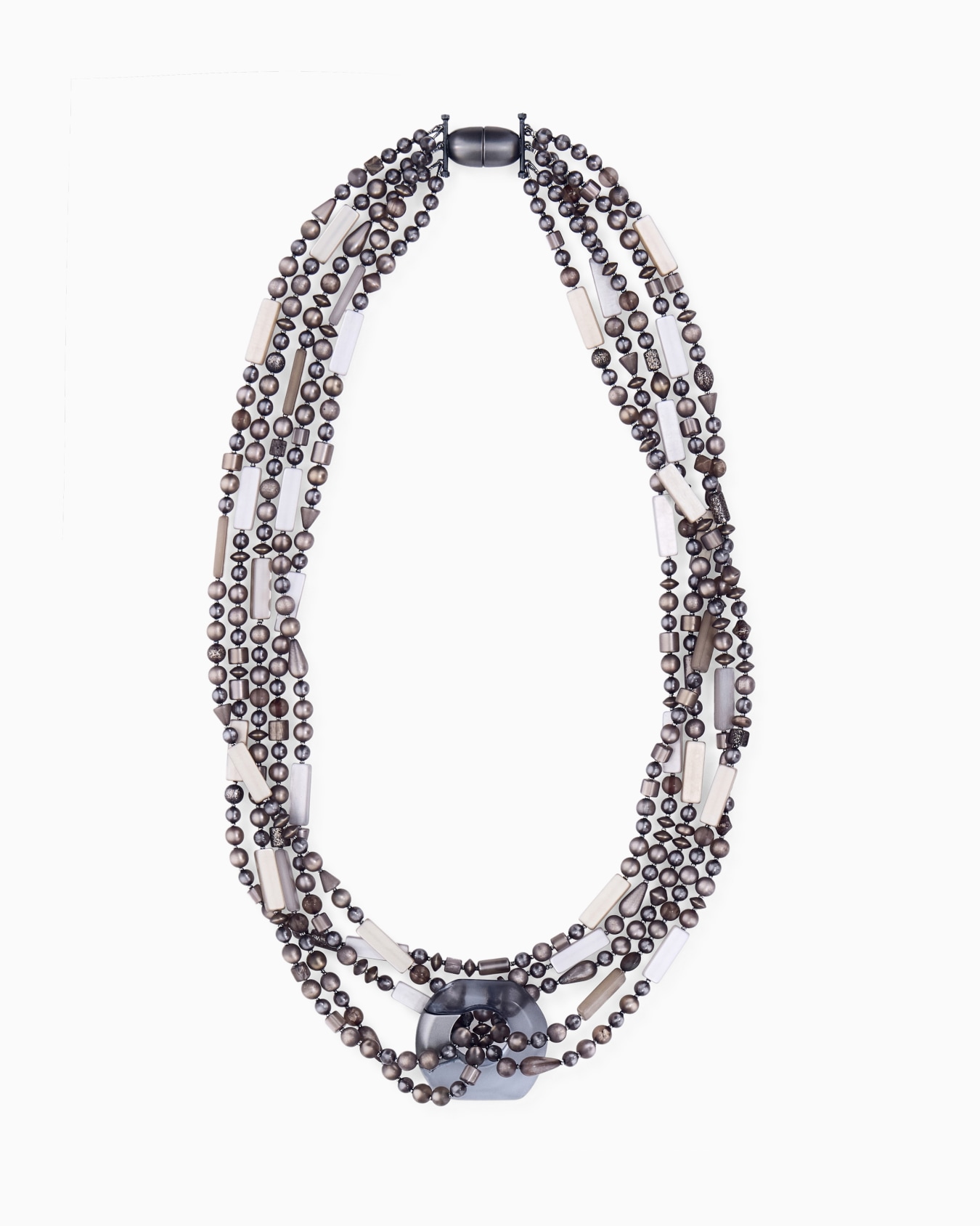 Collier New Normal multi-rangs à perles en résine Diapositive 0