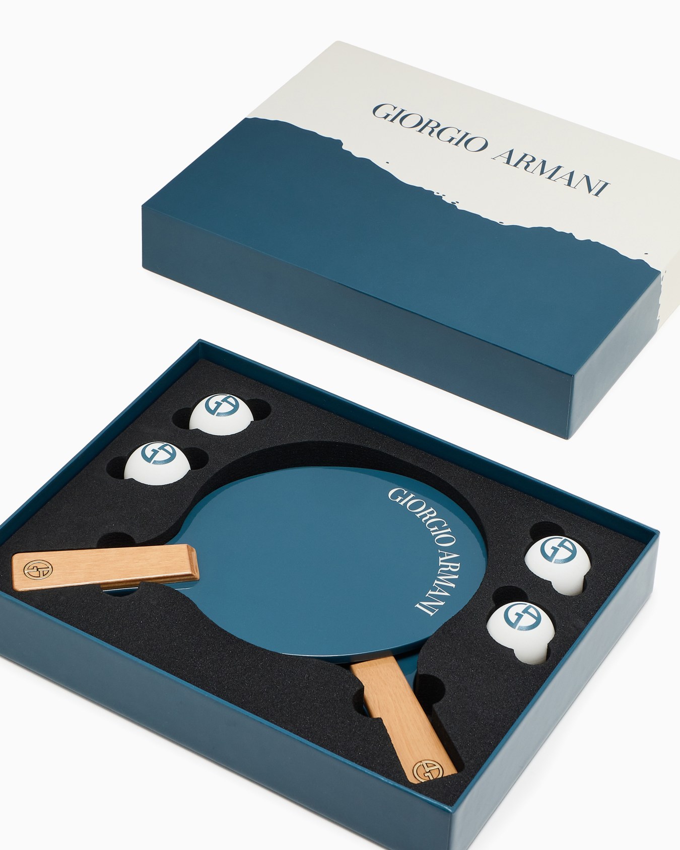 Set of two Giorgio Armani Mare hand-painted wooden rackets Slide 1