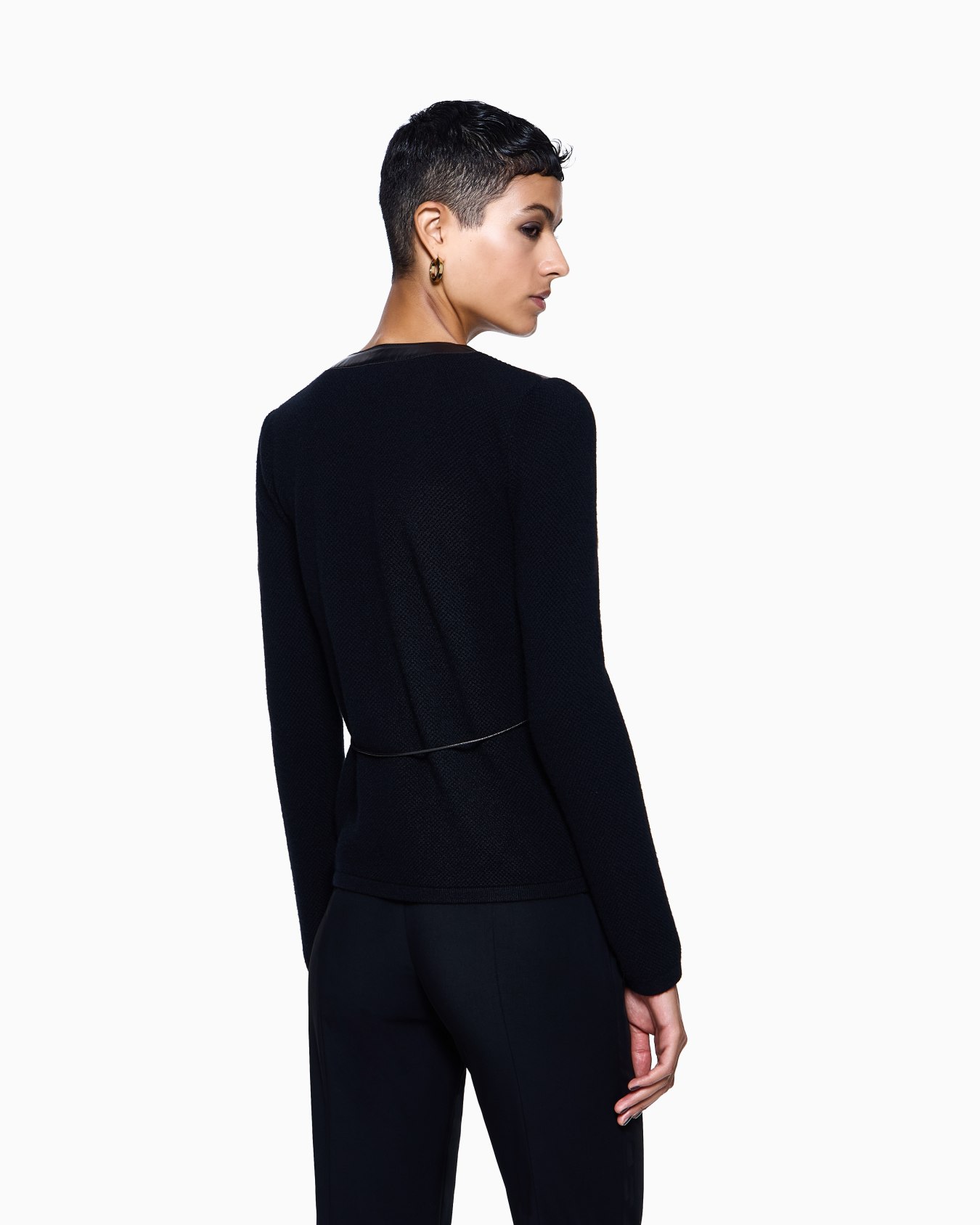 Chaqueta de abotonadura sencilla de napa y cachemir Diapositiva 2