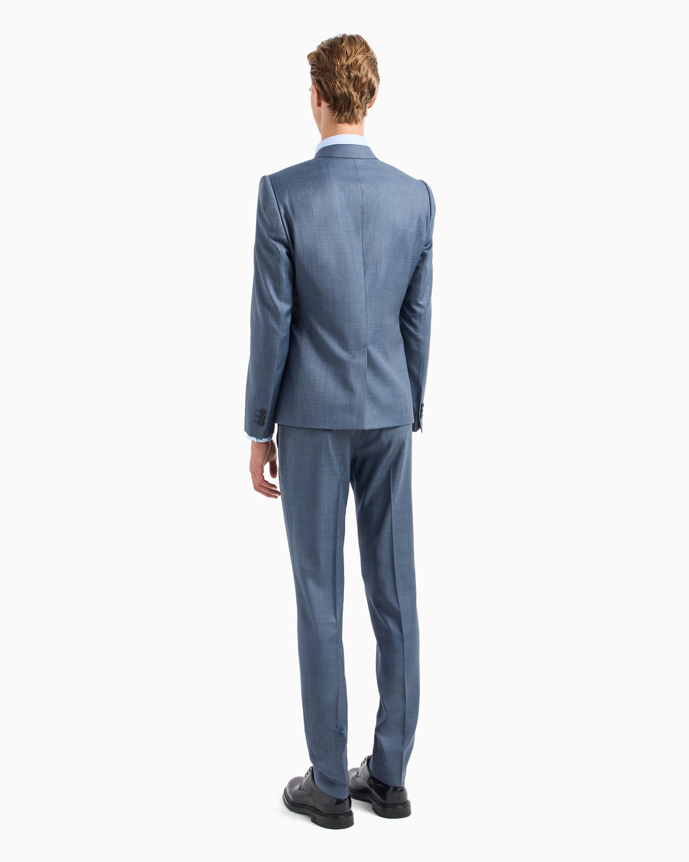Single-breasted slim-fit jacket with peak lapels in a silky-finish grisaille Slide 2