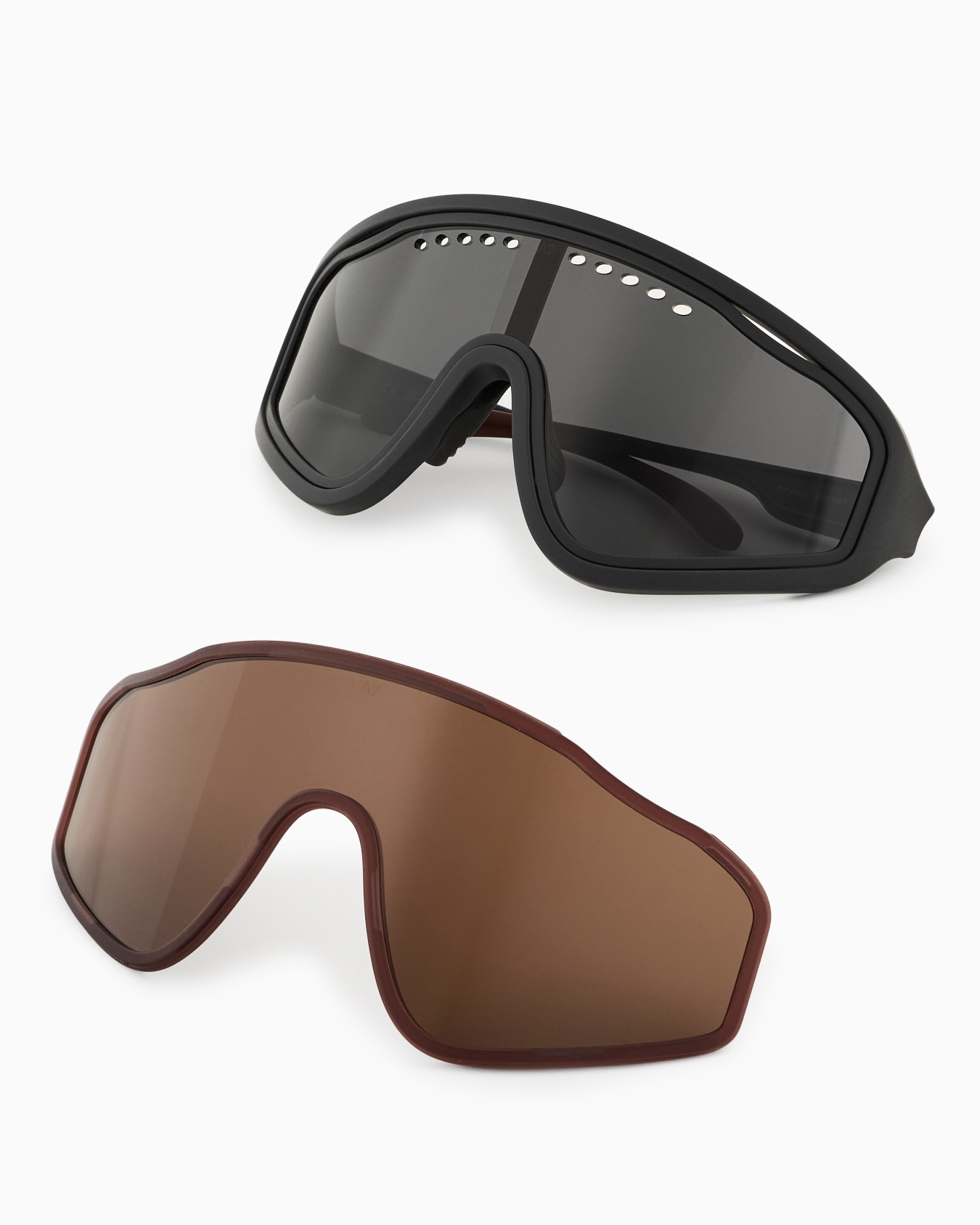 Sportliche Sonnenbrille mit unregelmäßig geformter Fassung Folie 1