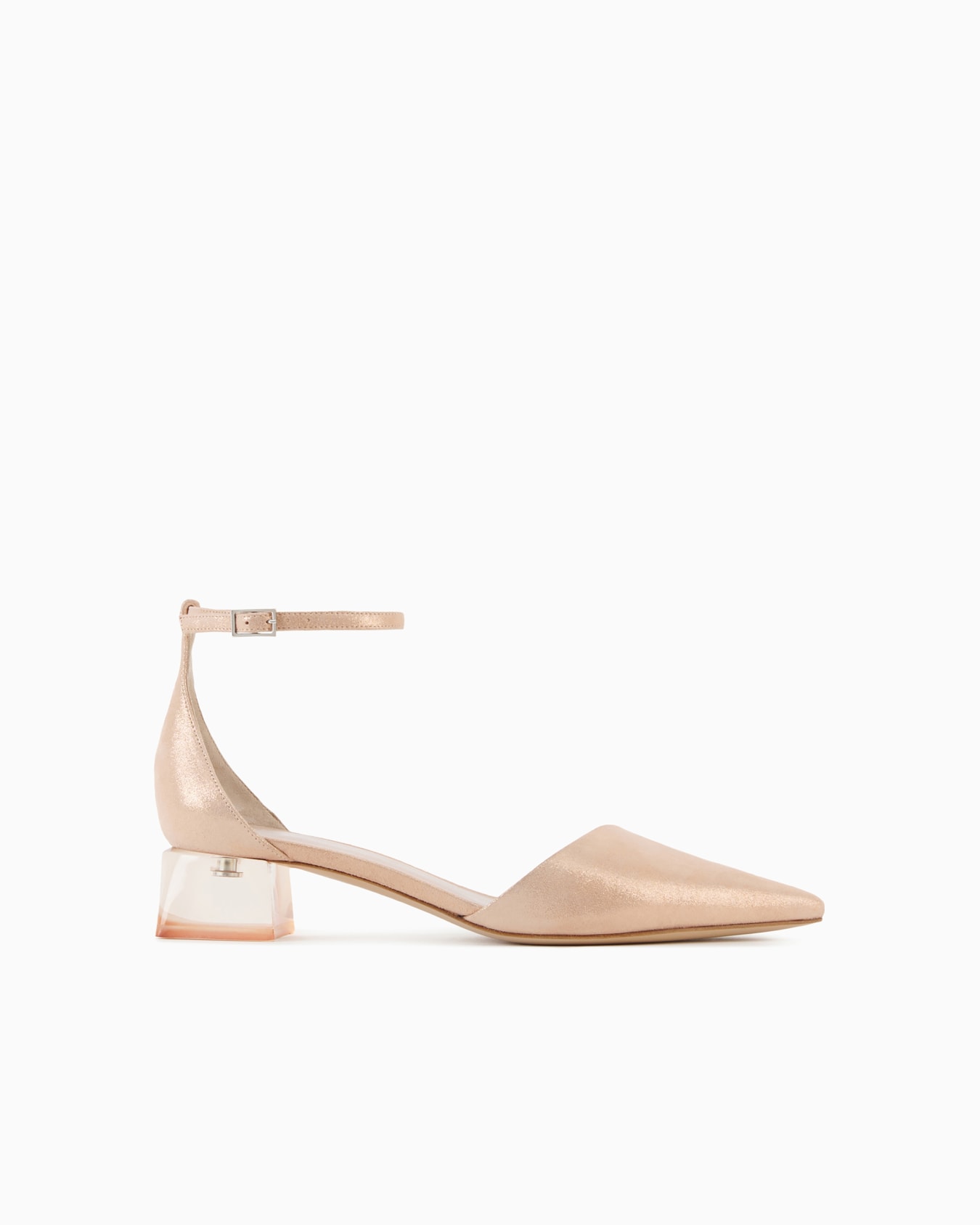 Zapato de salón modelo d’orsay de ante laminado Diapositiva 0