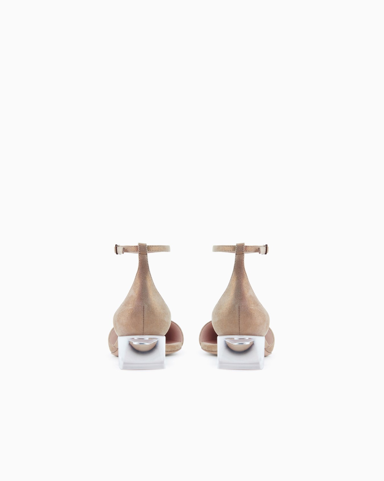 Laminated suede d'Orsay court shoes Slide 3