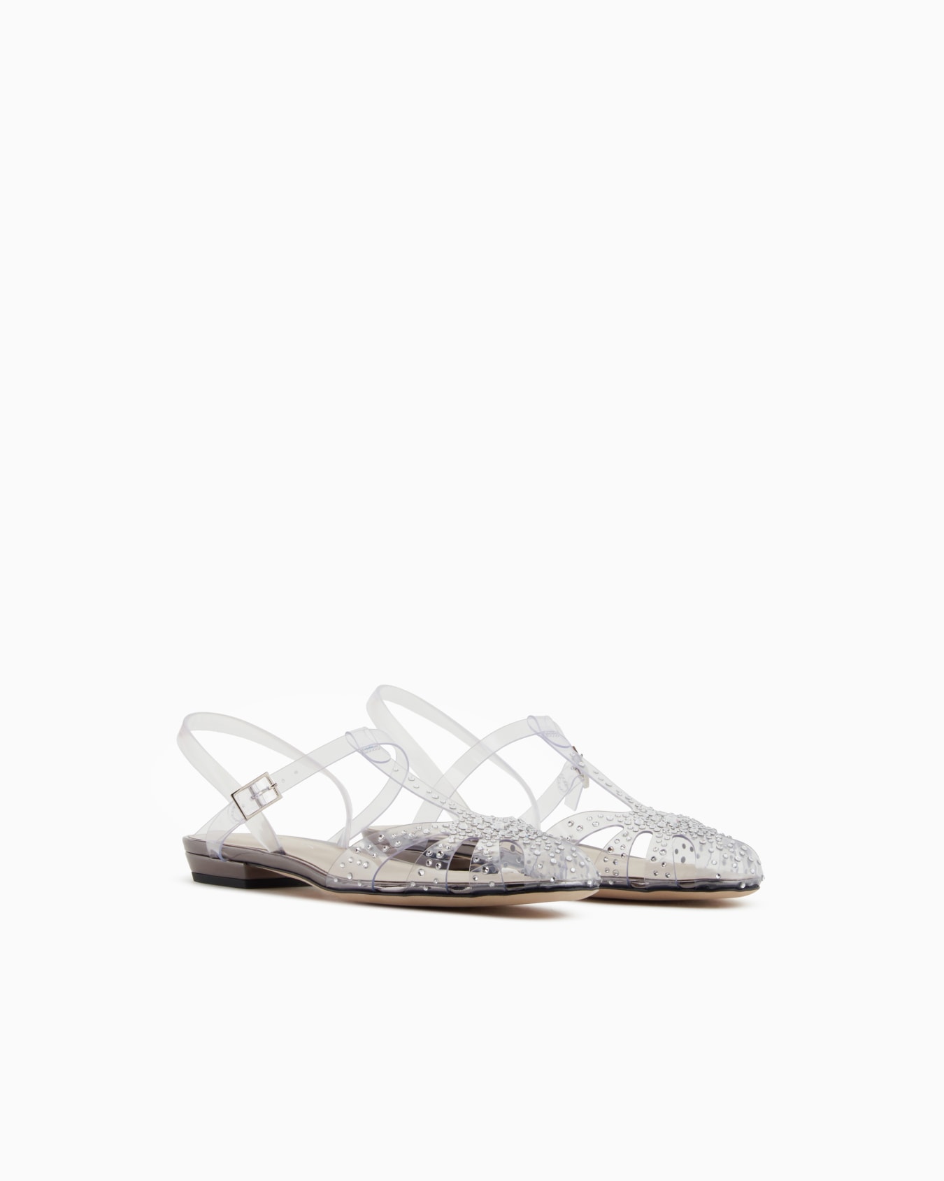 PVC and rhinestone slingback ballerinas Slide 1