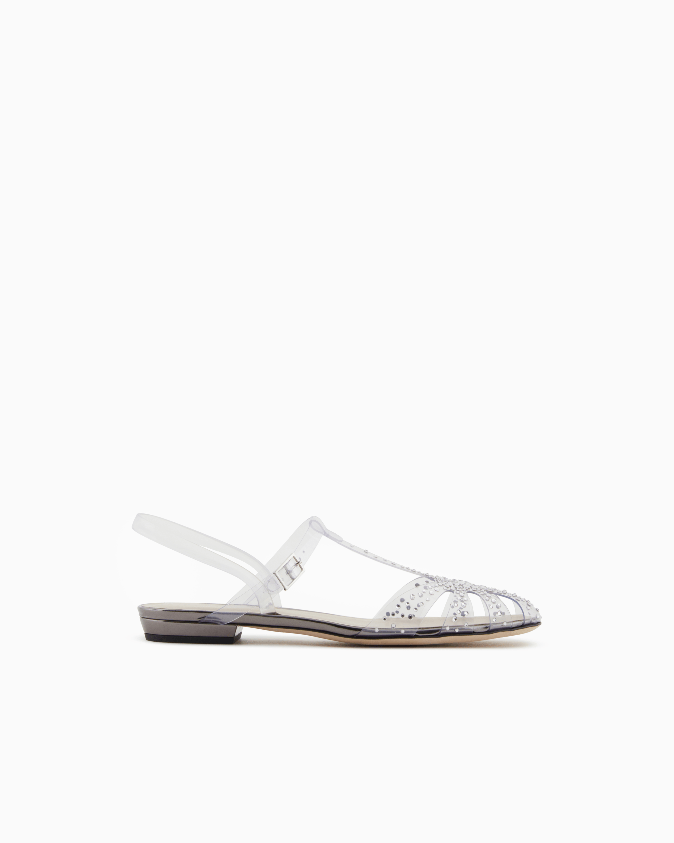 PVC and rhinestone slingback ballerinas Slide 0