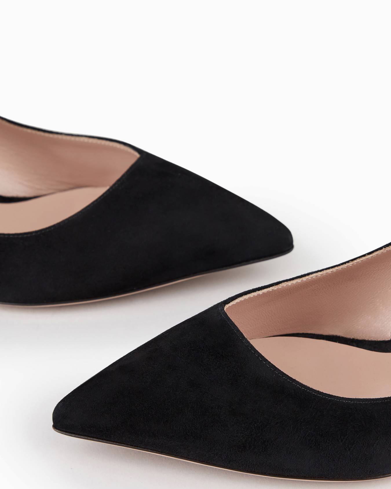 Suede court shoes with asymmetric top line Slide 2