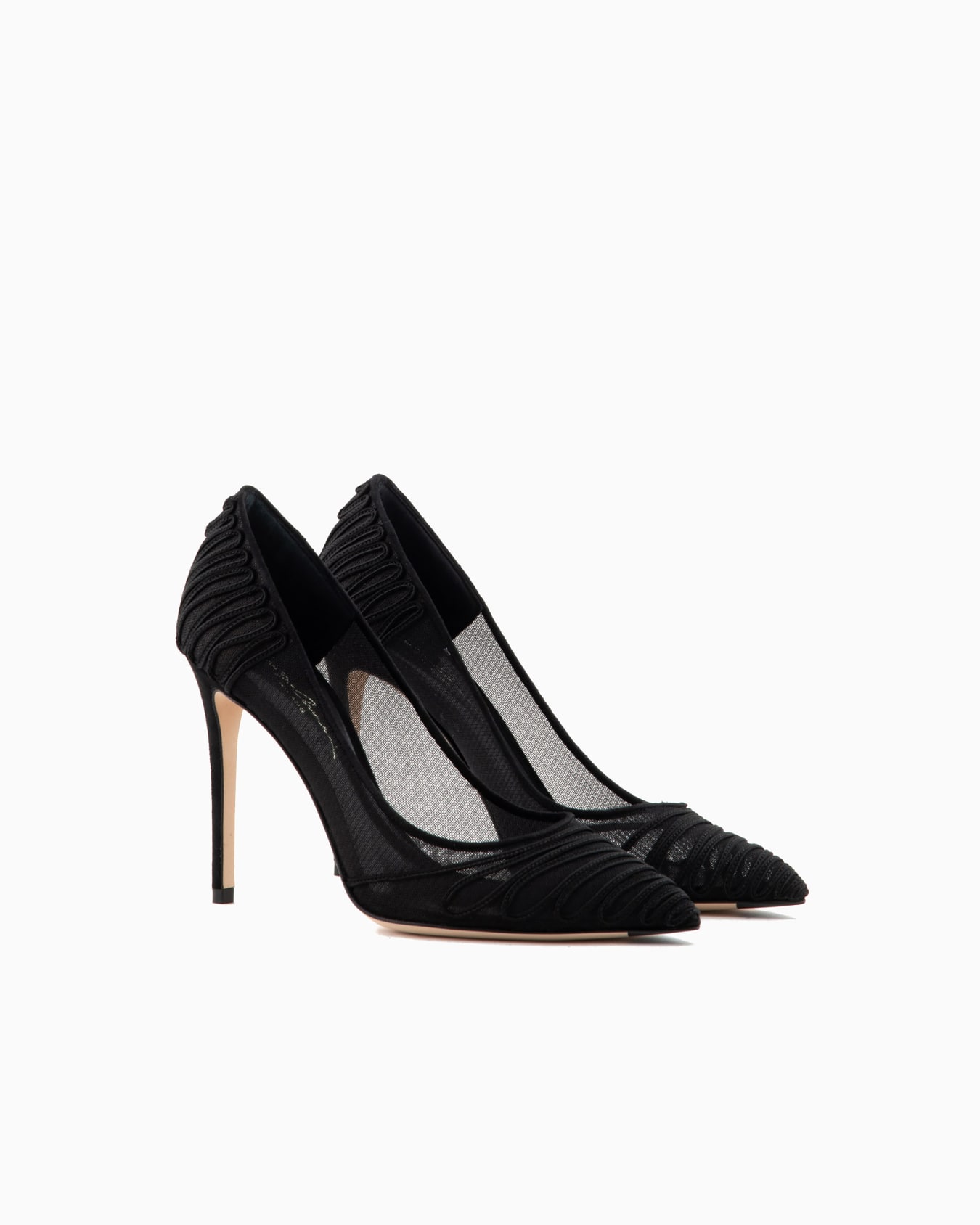 Tulle court shoes with suede embroidery Slide 1