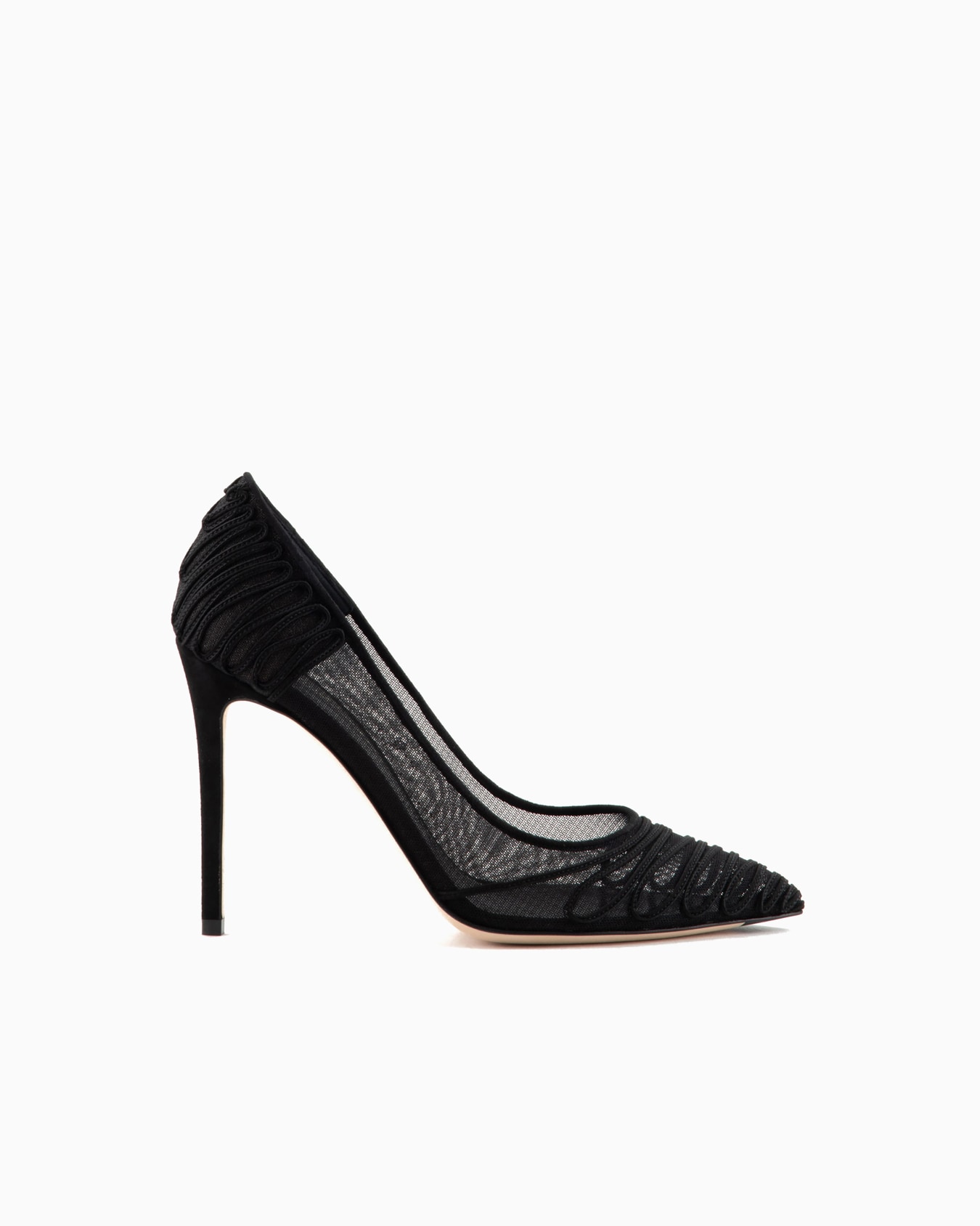 Tulle court shoes with suede embroidery Slide 0