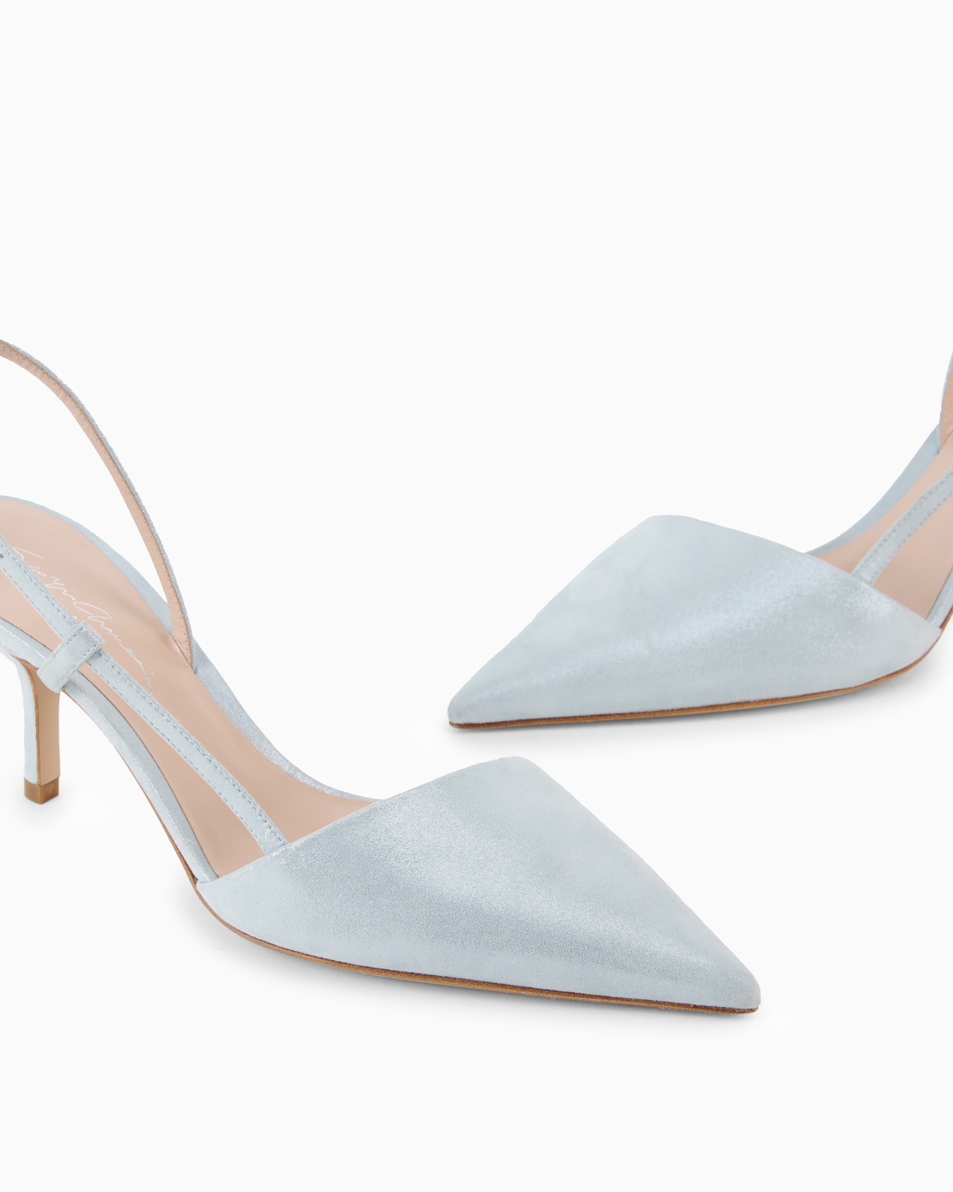 Slingback in pelle scamosciata laminata Slide 4