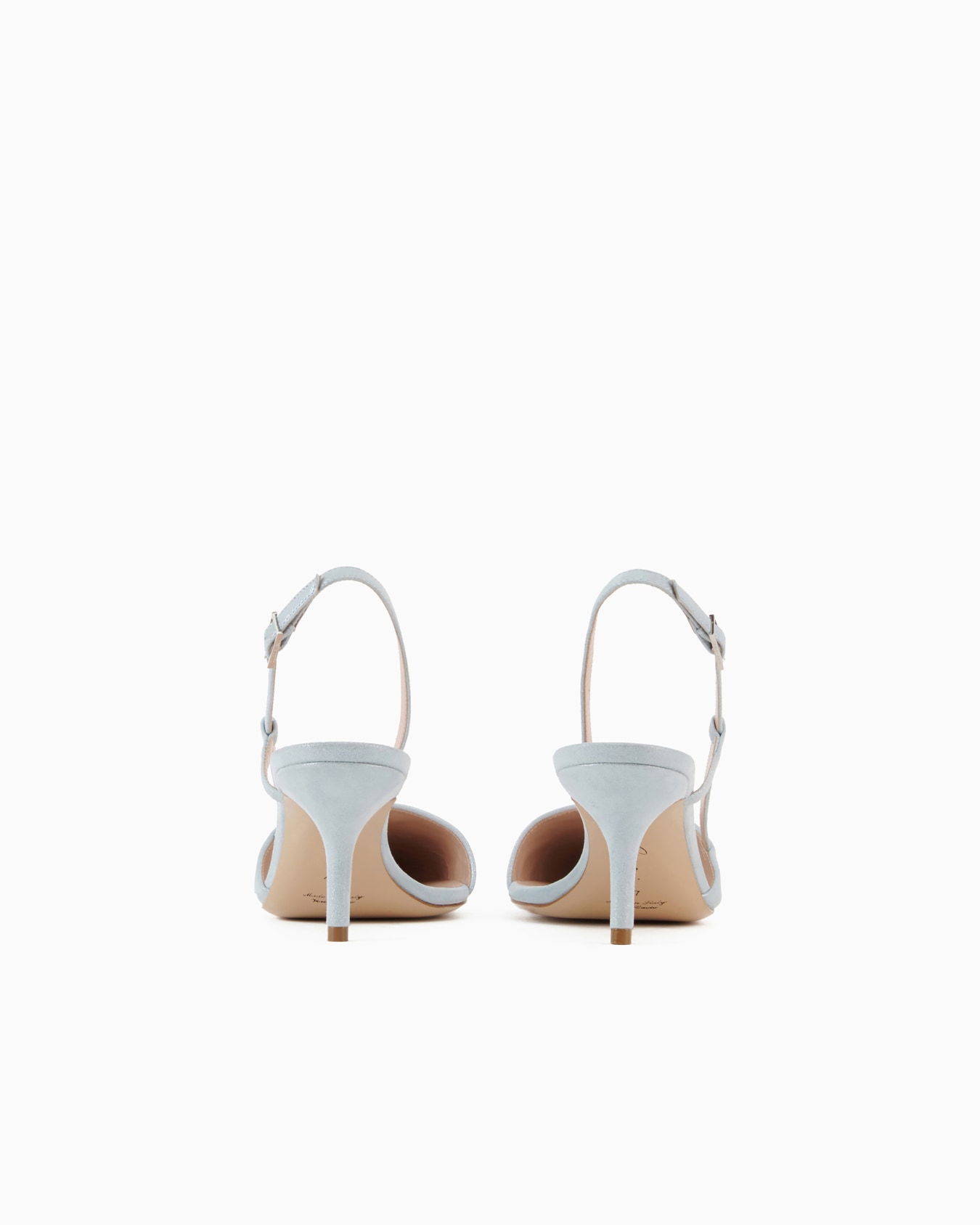 Slingback in pelle scamosciata laminata Slide 3