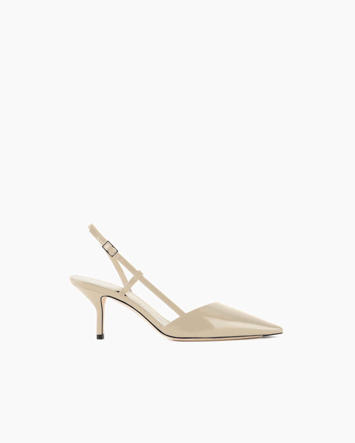 Slingbacks in textured patent leather Slide 0