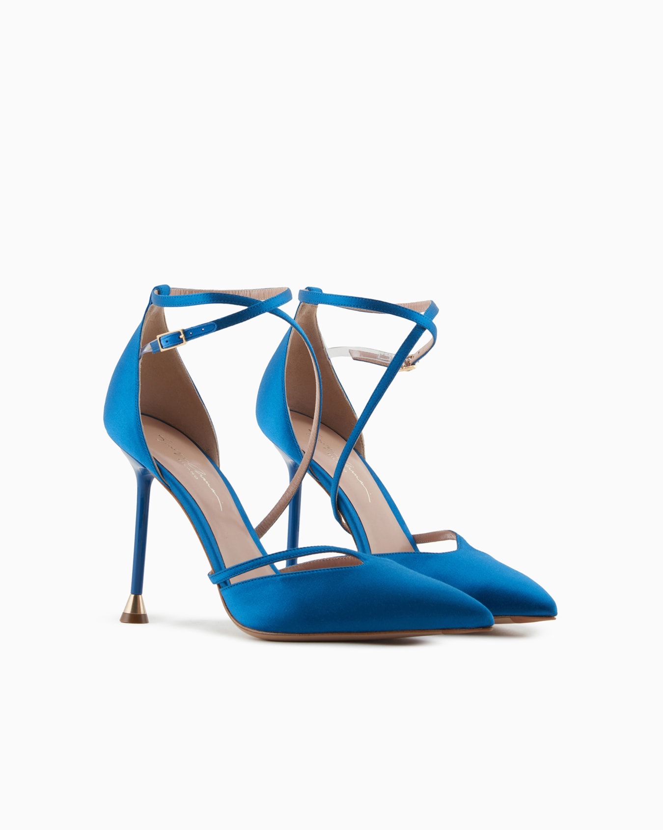 Satin-Pumps mit Riemen Folie 1