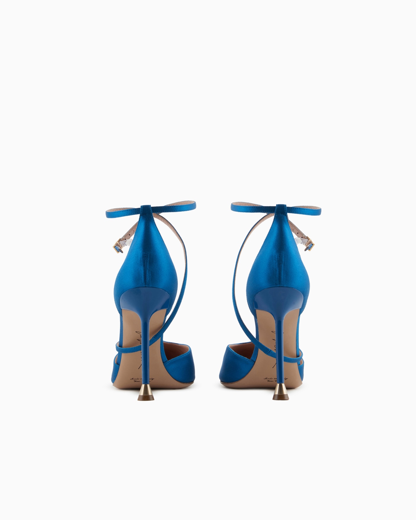 Satin court shoes with strap Slide 3