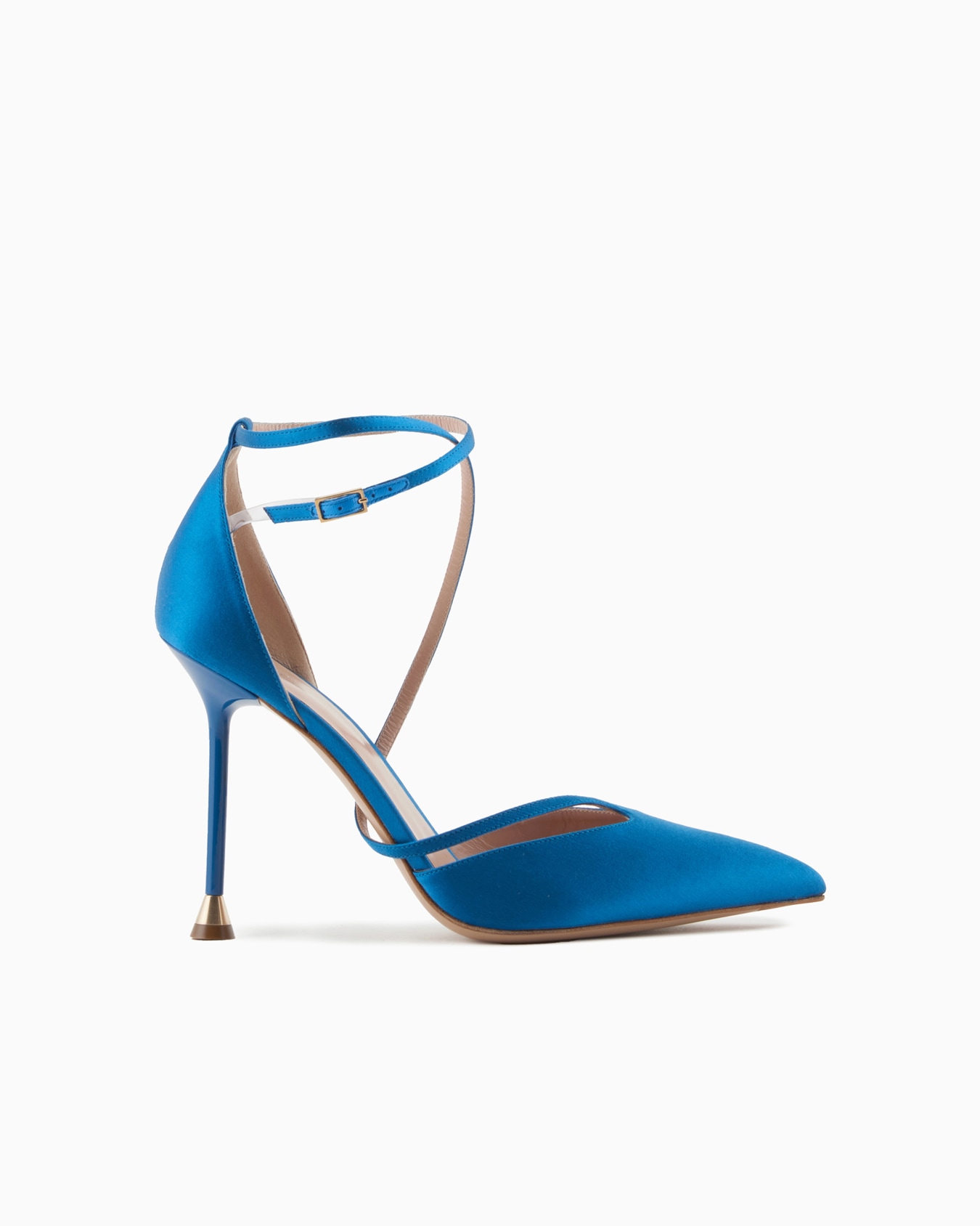 Satin-Pumps mit Riemen Folie 0