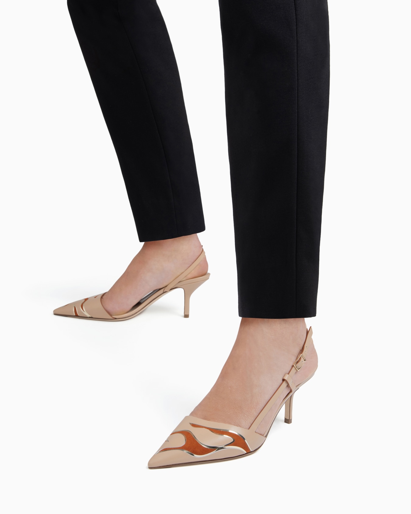 Leather and suede slingbacks Slide 5