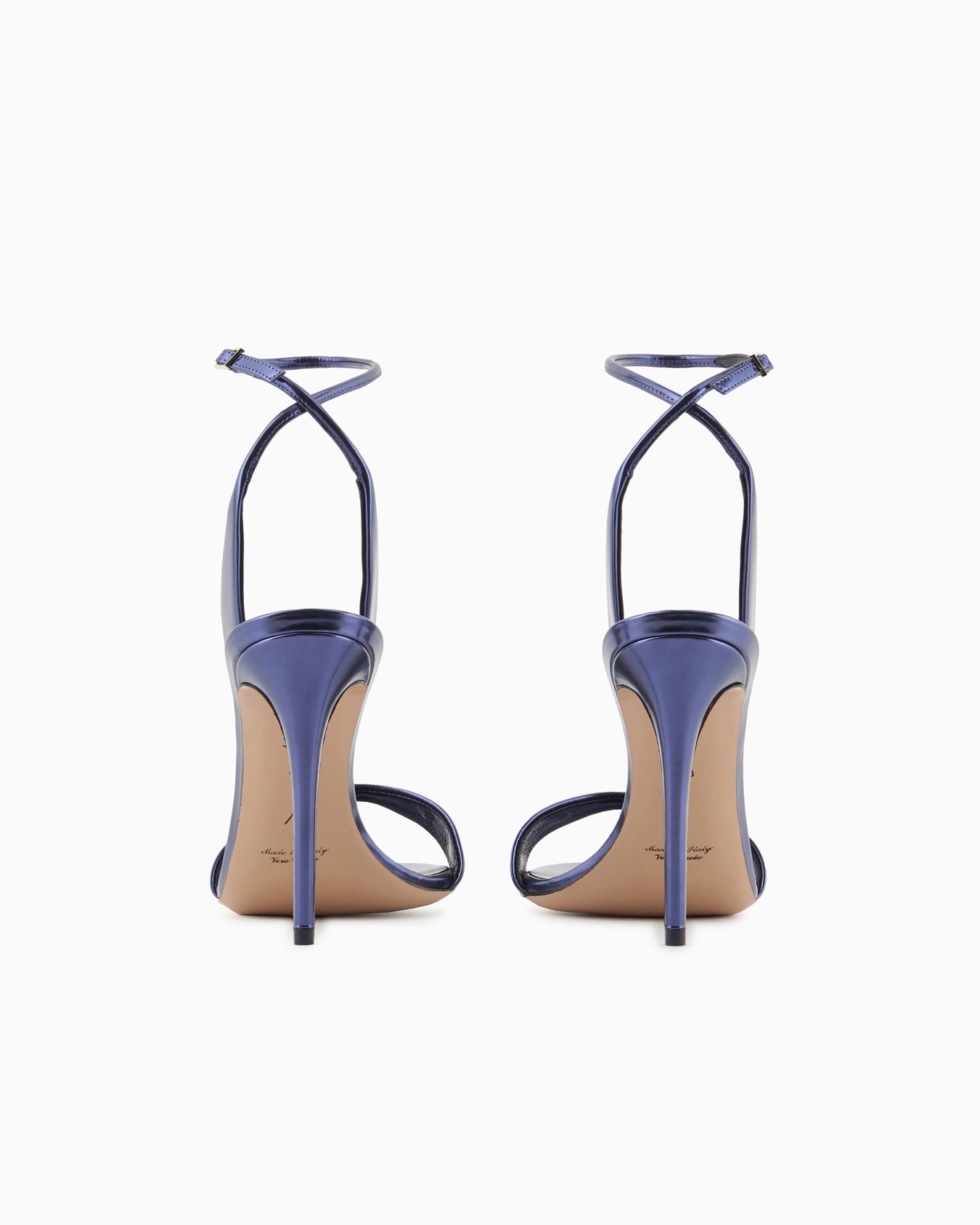 Lamé-leather heeled sandals Slide 2
