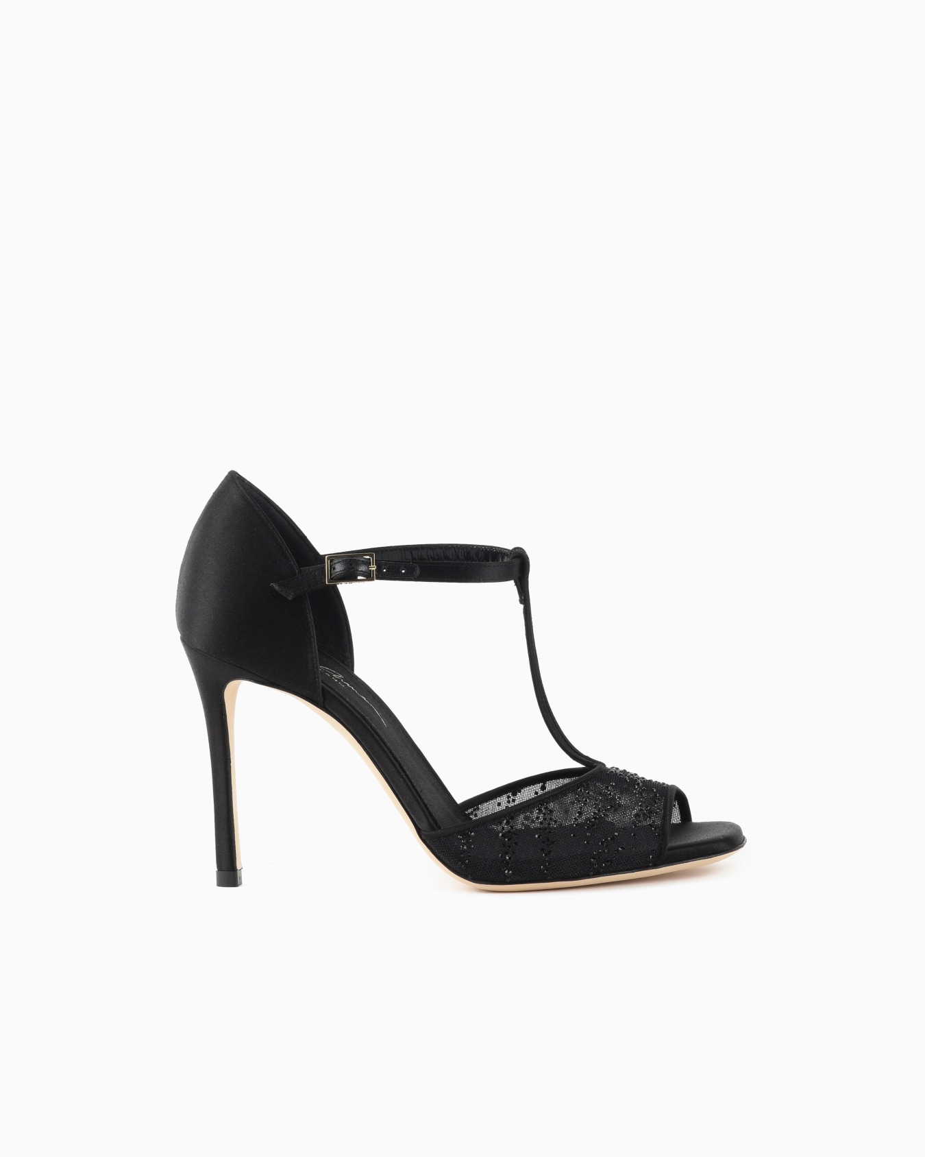 Mesh and rhinestone T-bar sandals Slide 0