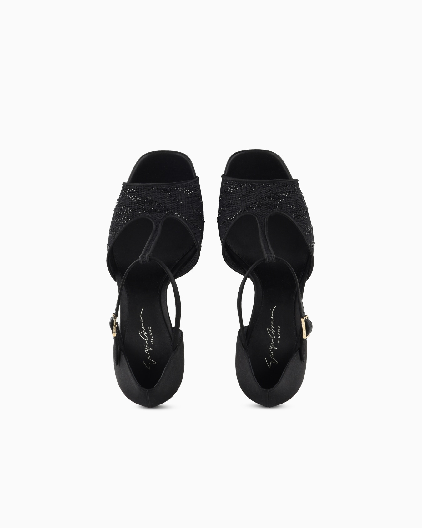 Sandalia con tira en forma de T de malla y strass Diapositiva 2