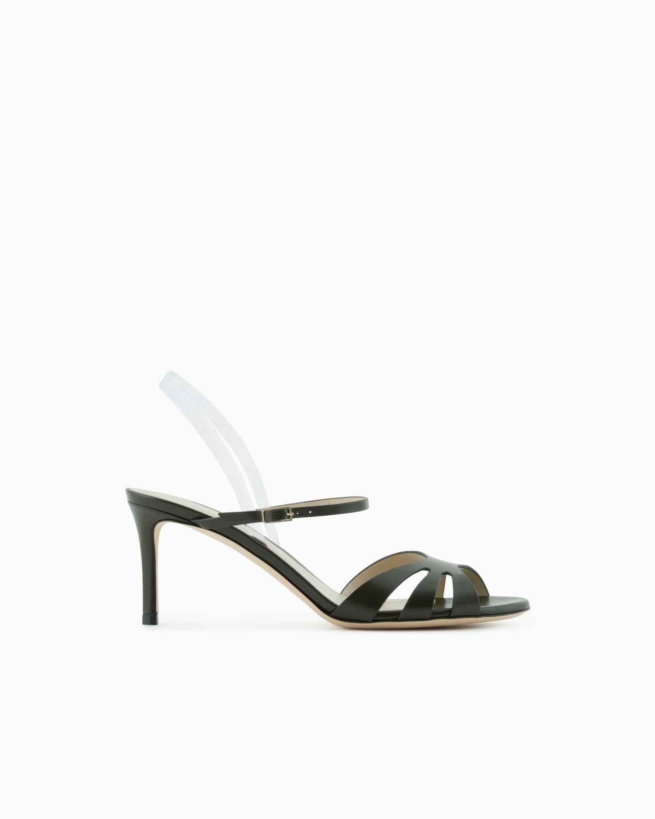 Heeled, nappa-leather sandals Slide 0