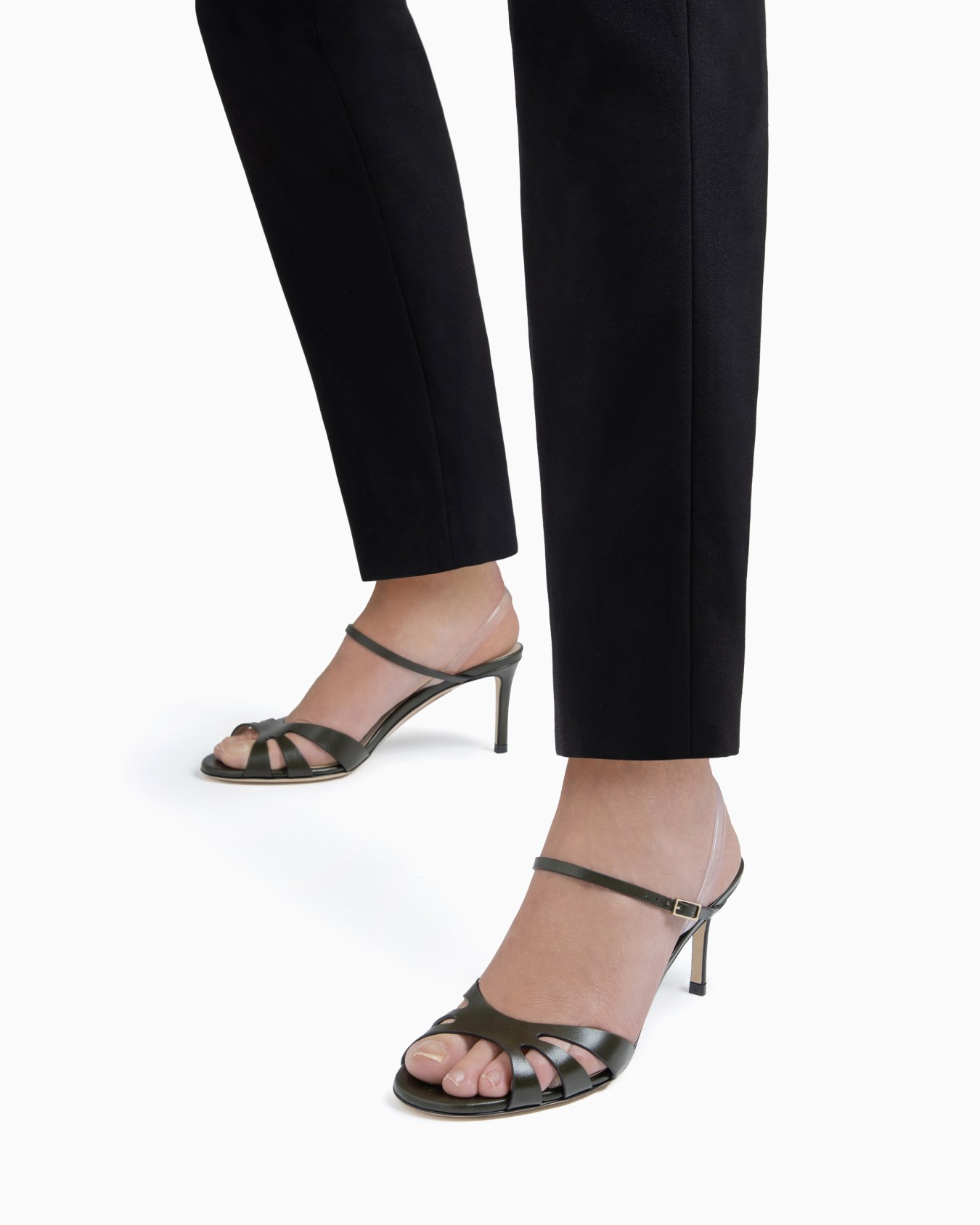 Heeled, nappa-leather sandals Slide 5