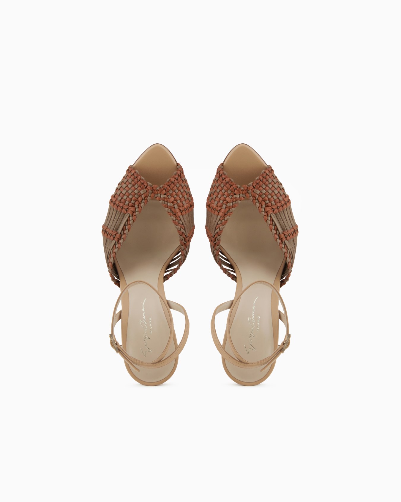 Woven leather heeled sandals Slide 2