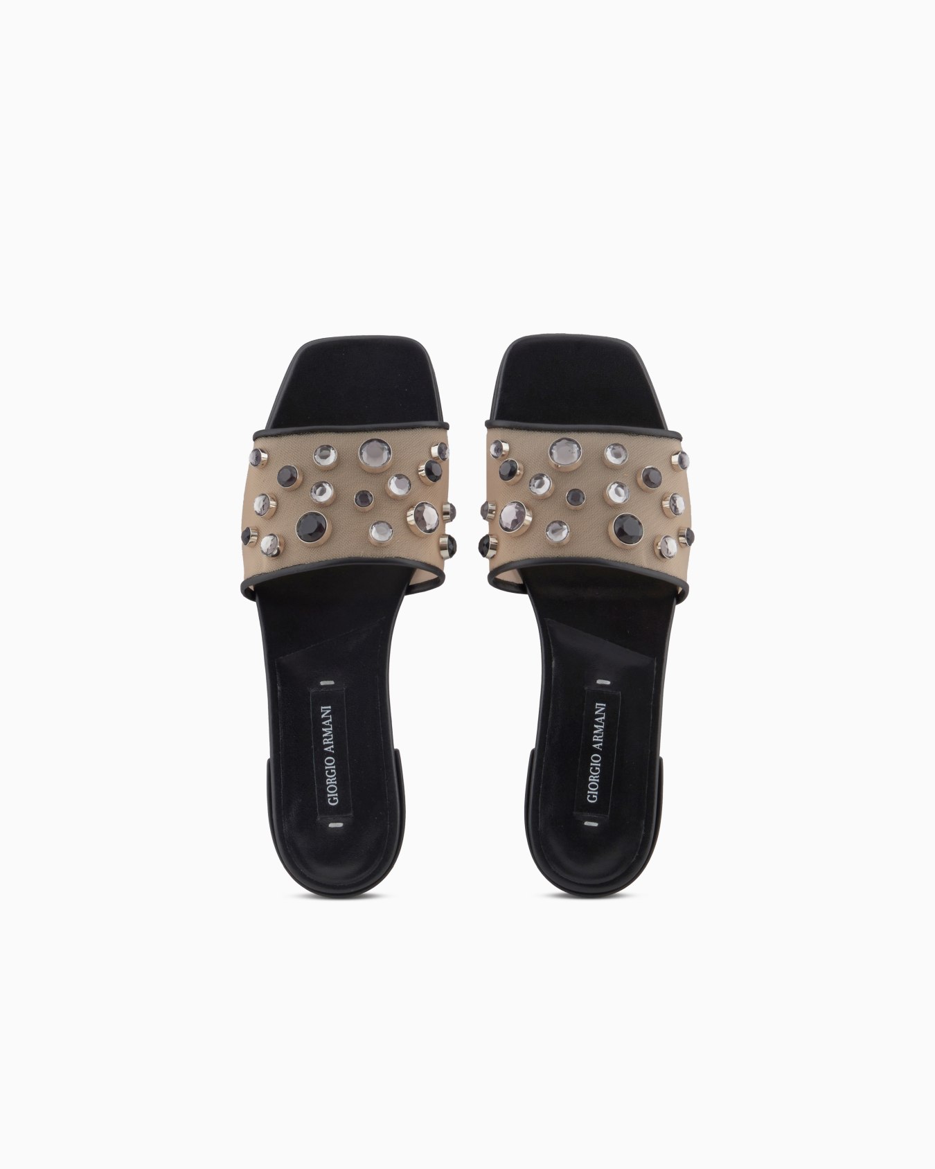 Giorgio Armani x 10 Corso Como flat sandals in mesh and rhinestones bezels Slide 2