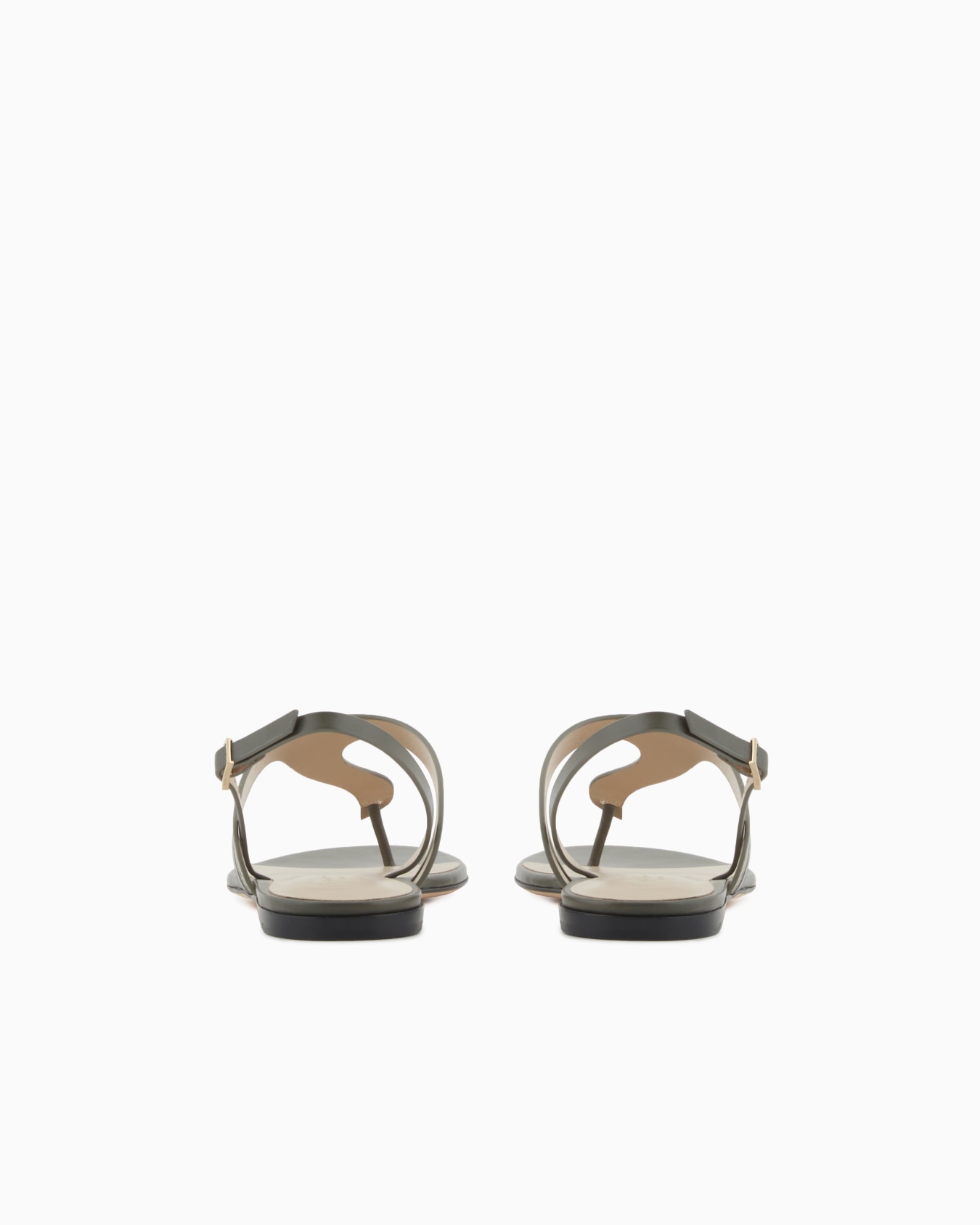 Leather and suede flat thong sandals Slide 3