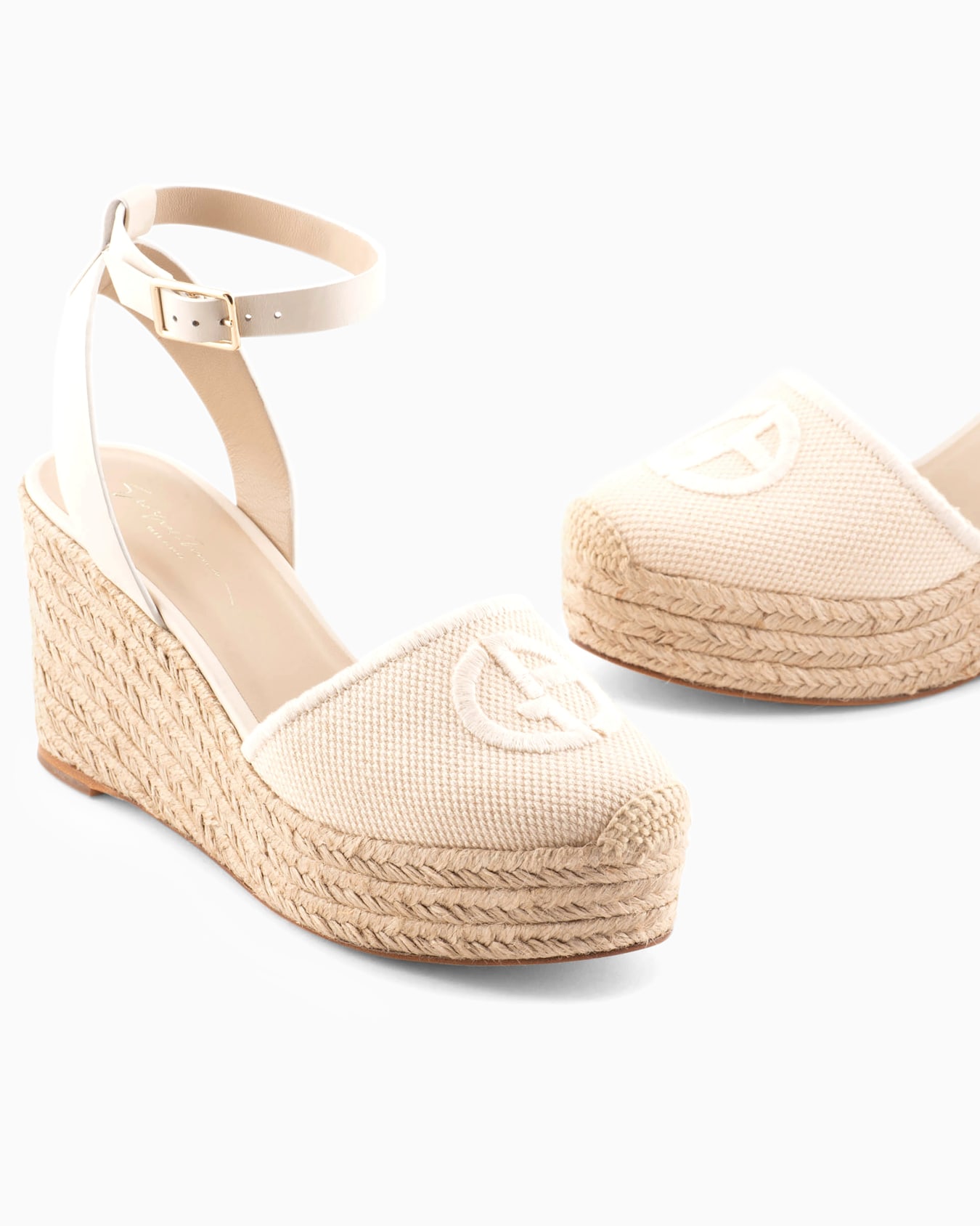 Cotton espadrilles with wedges and embroidered logo Diapositiva 3