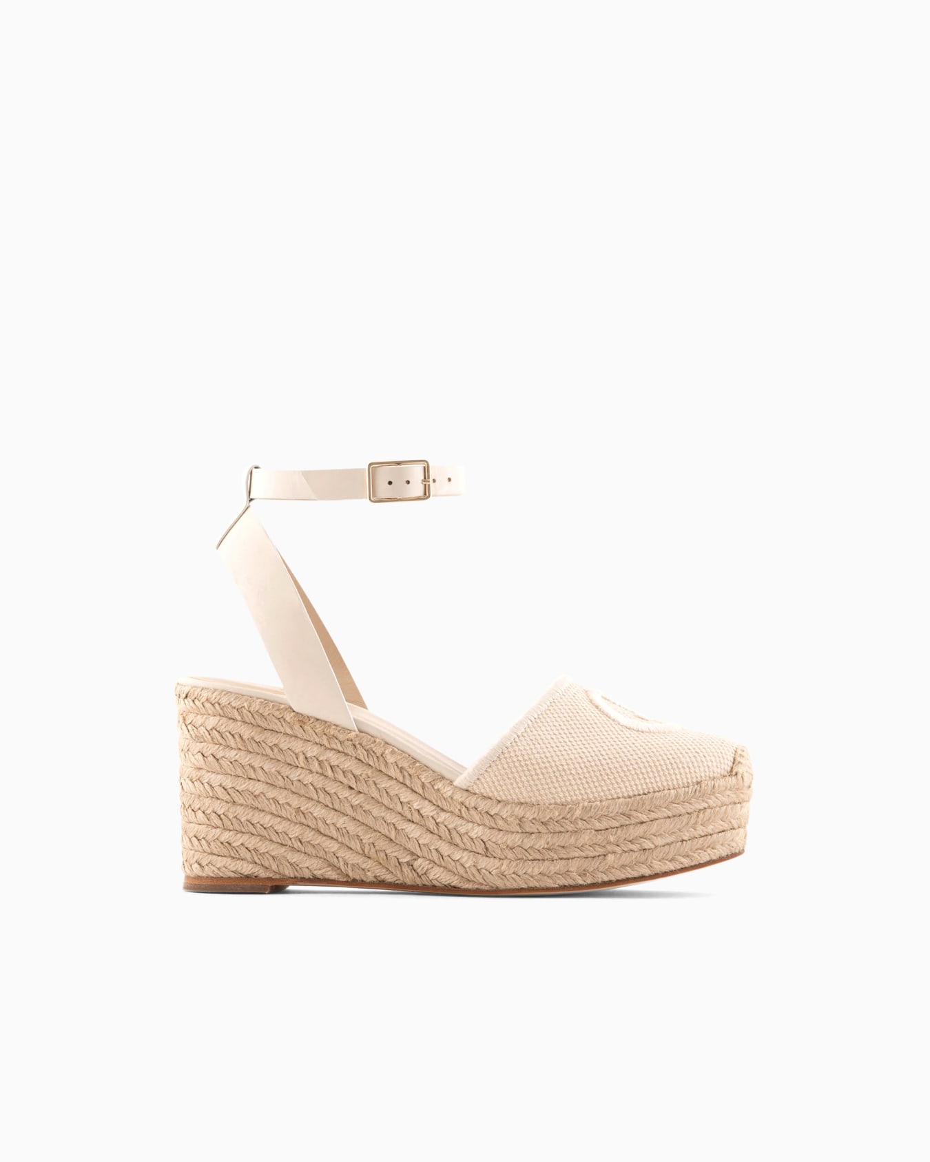 Cotton espadrilles with wedges and embroidered logo Diapositiva 0