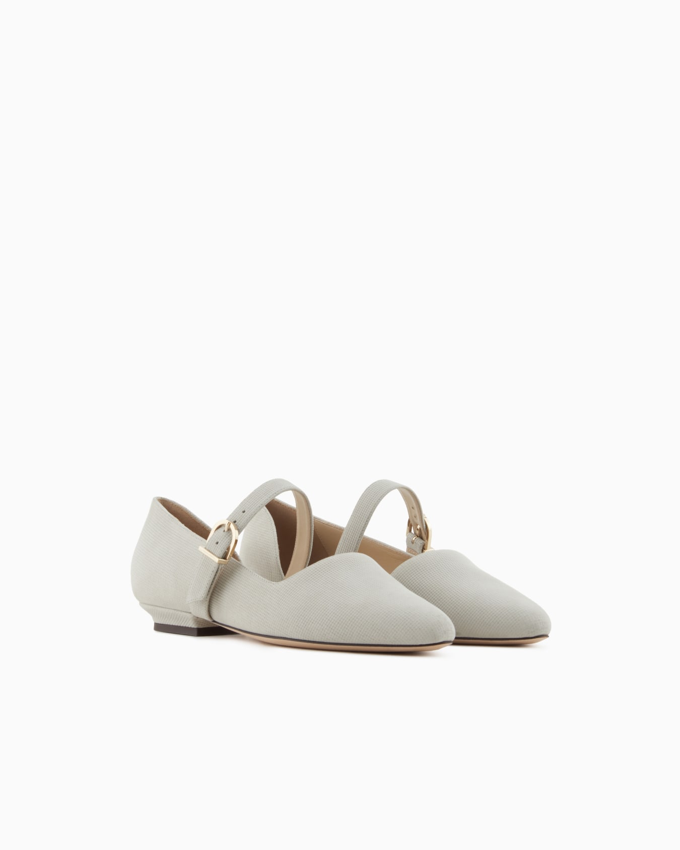 Leather ballerinas with strap  Slide 1