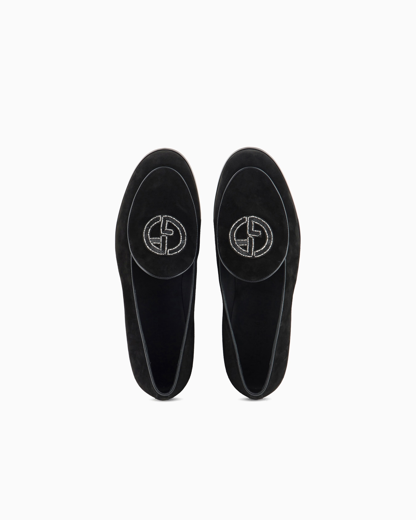 Suede loafers with embroidered logo Slide 2