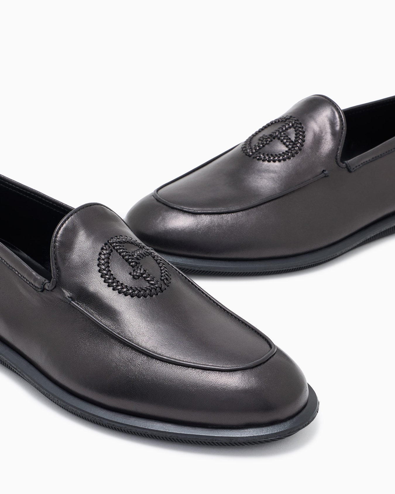 Mocassins en nappa vintage avec logo brodé Diapositive 4