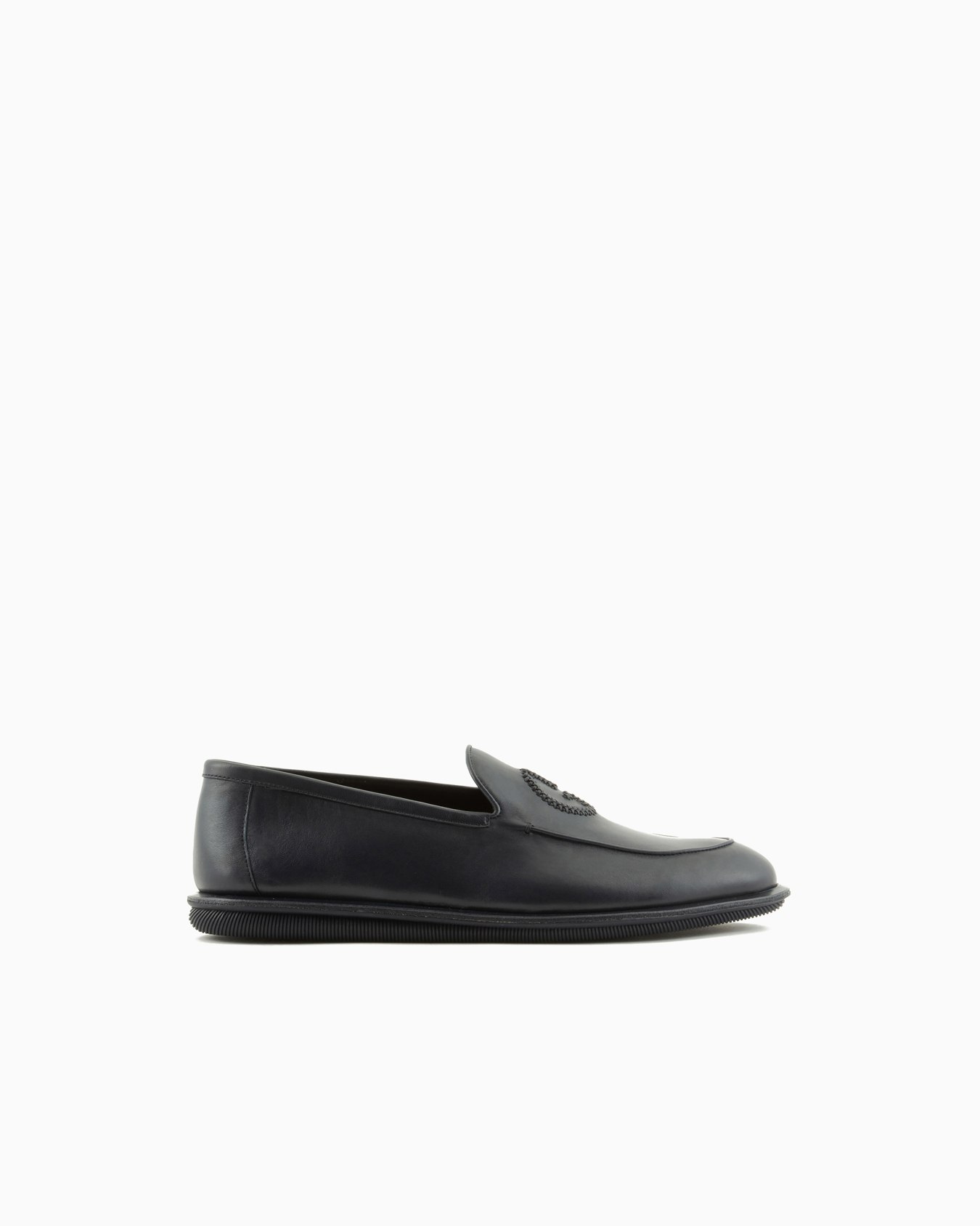 Slip-on in nappa vintage con logo ricamato Slide 0