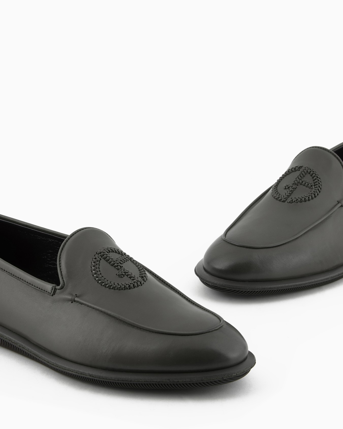 Mocassins en nappa vintage avec logo brodé Diapositive 4