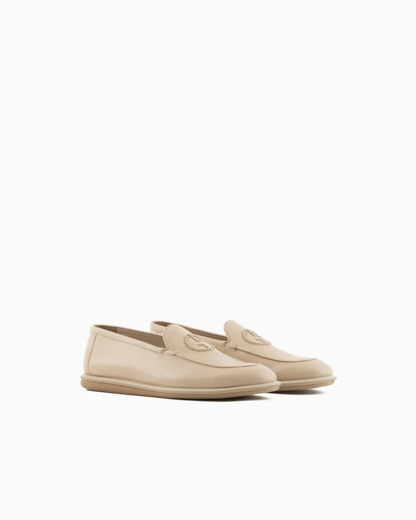 Mocassins en nappa vintage avec logo brodé Diapositive 1