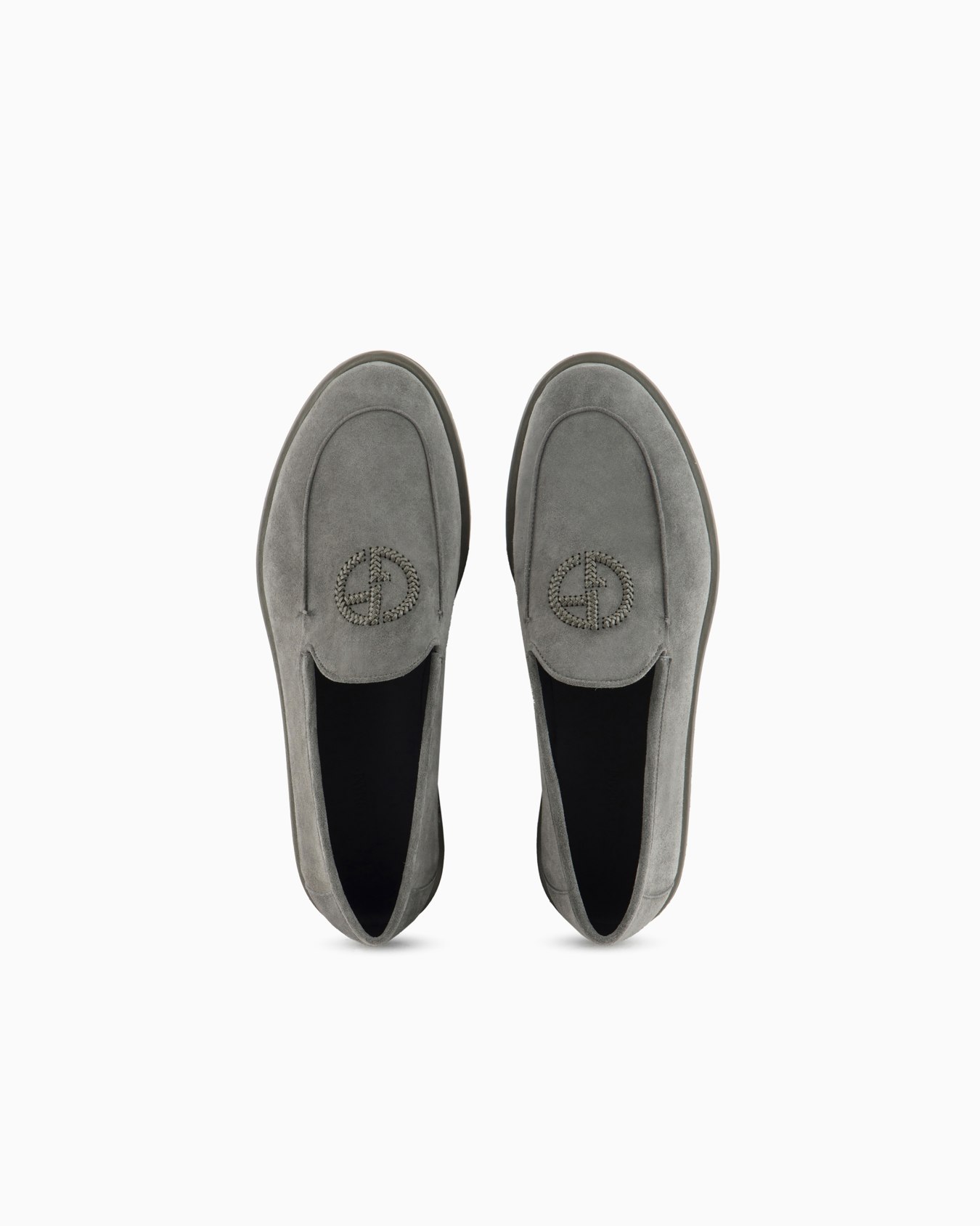 Suede loafers with embroidered logo Slide 2