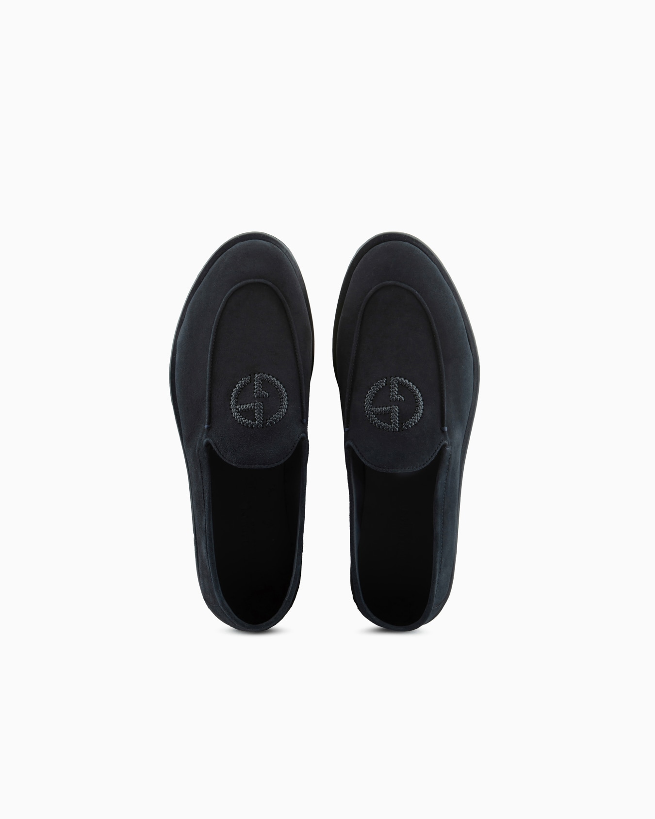 Suede loafers with embroidered logo Slide 2