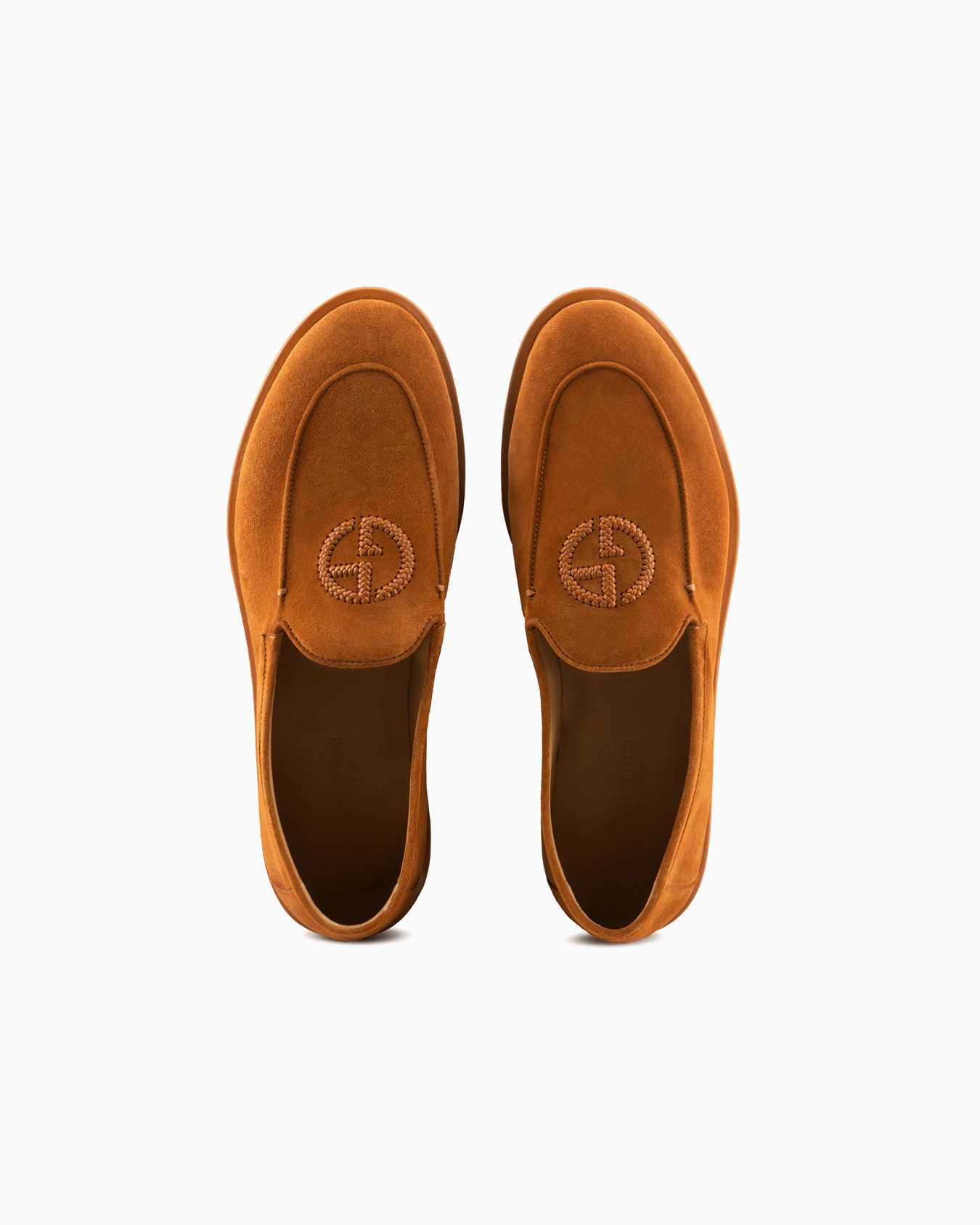 Suede loafers with embroidered logo Slide 2