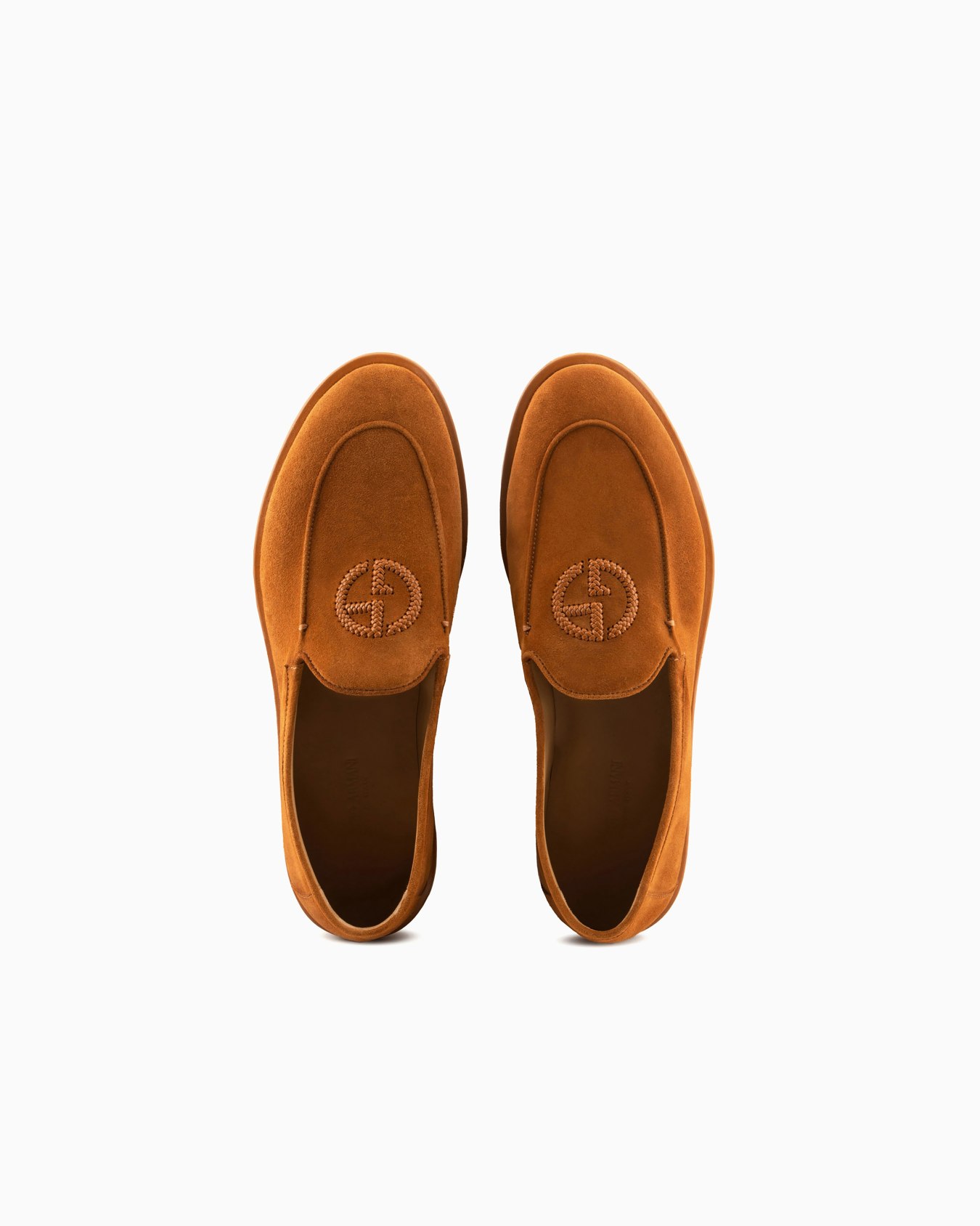 Suede loafers with embroidered logo Slide 2