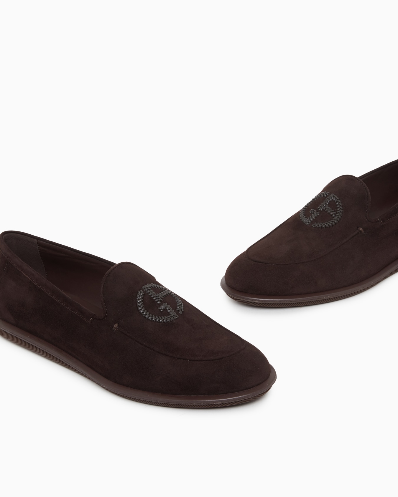 Suede loafers with embroidered logo Slide 4