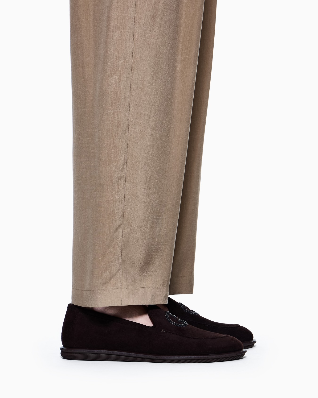 Suede loafers with embroidered logo Slide 6