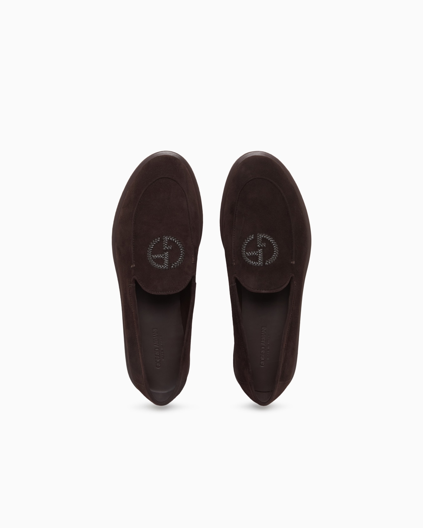 Suede loafers with embroidered logo Slide 2